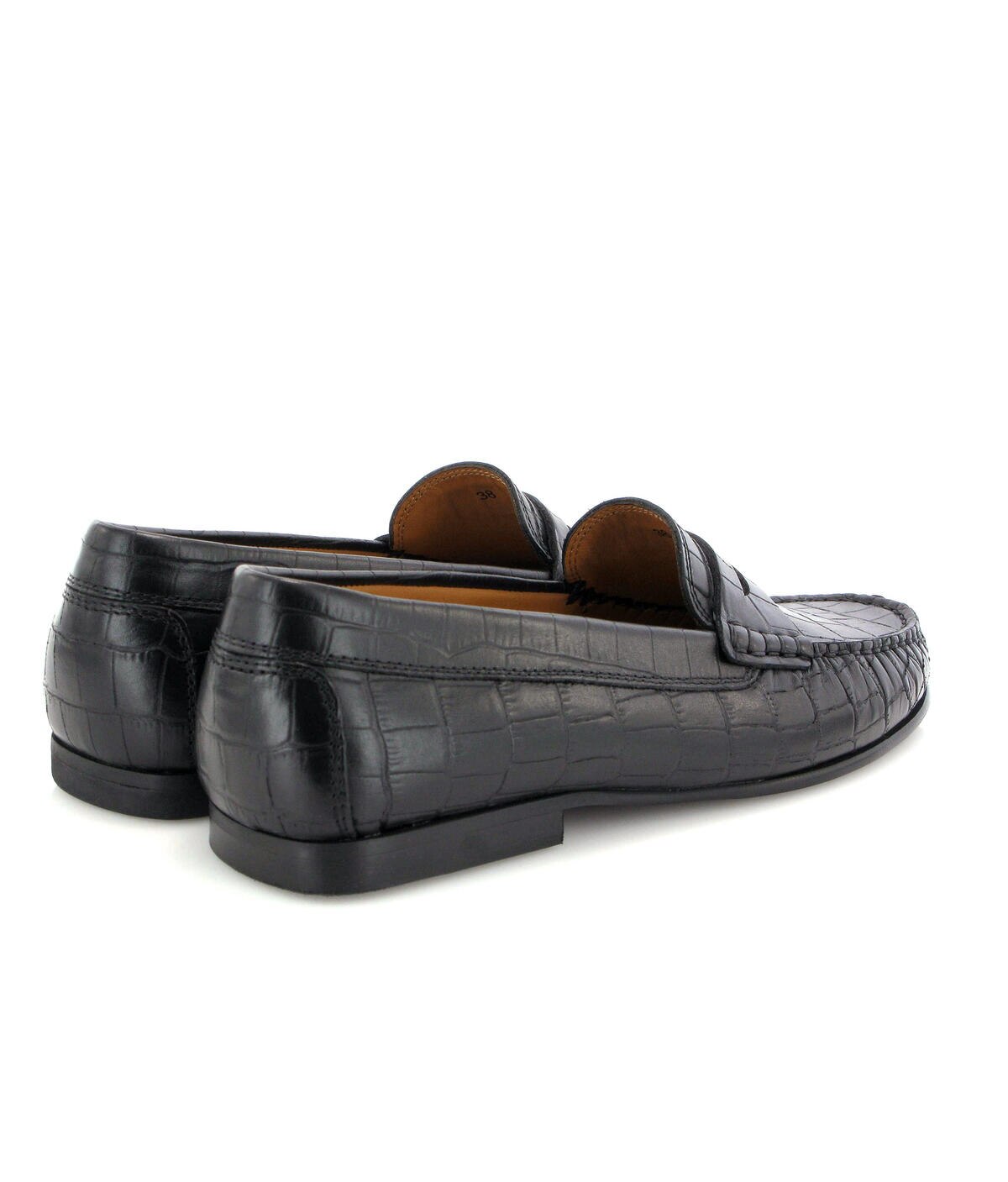 Loafers Yoki em Pele Efeito Croco Preto-4