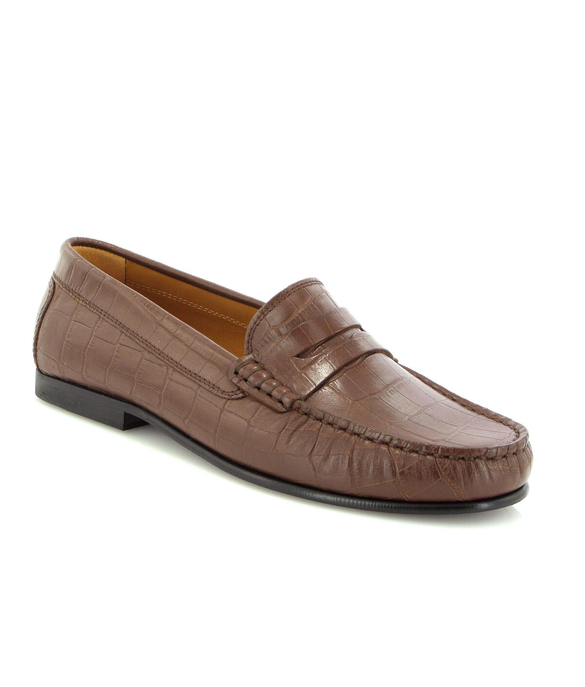 Loafers Yoki em Pele Efeito Croco Castanho-escuro-2
