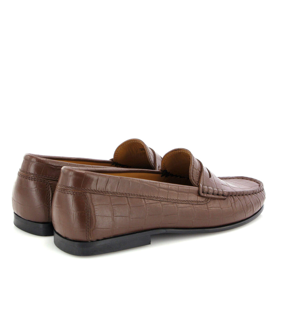 Loafers Yoki em Pele Efeito Croco Castanho-escuro-4