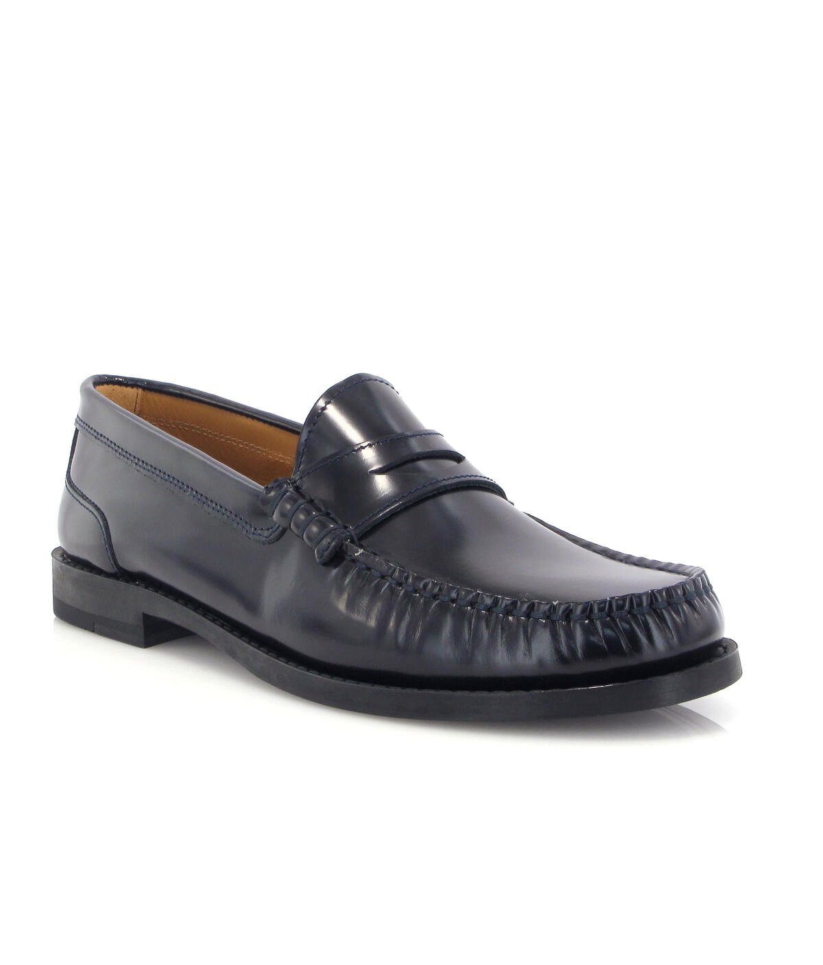 Loafers Sarah em Pele Polida Azul-marinho-2