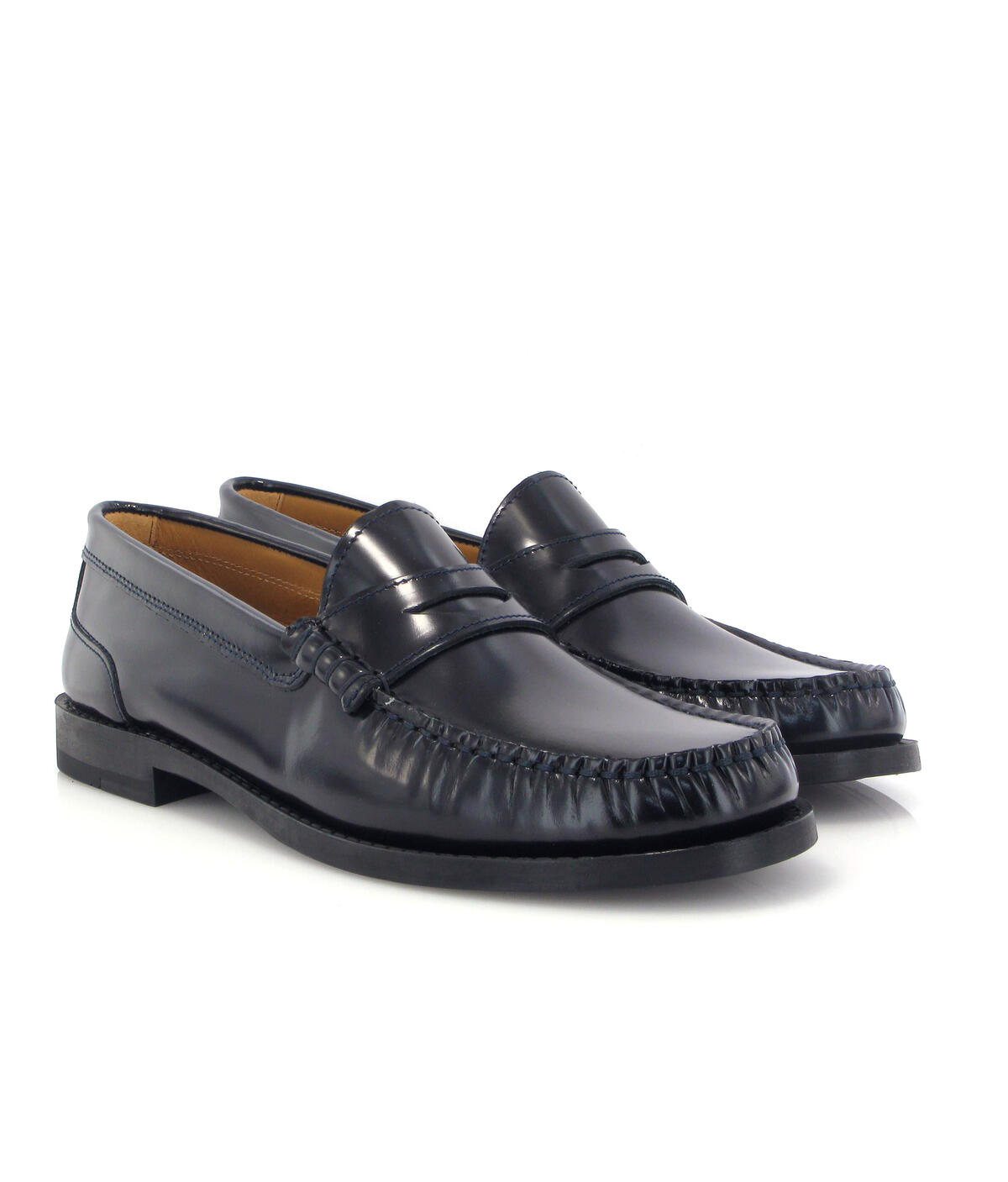 Loafers Sarah em Pele Polida Azul-marinho-3