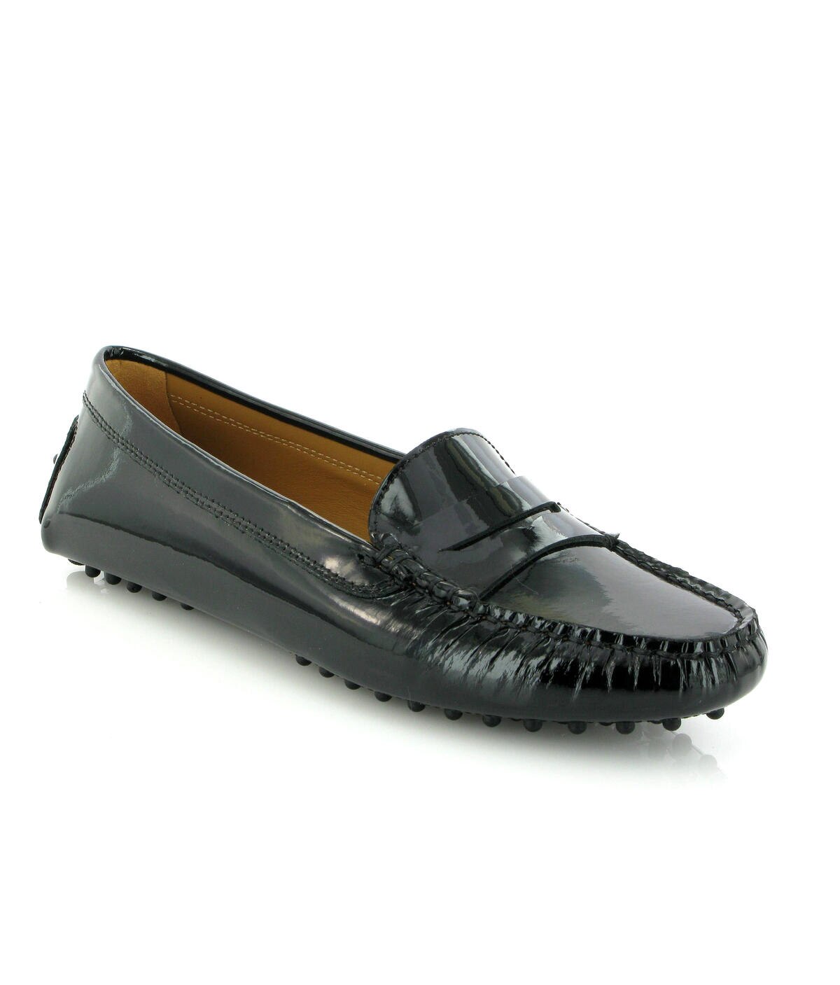 Drivers Michèle em Pele Verniz Preto-2