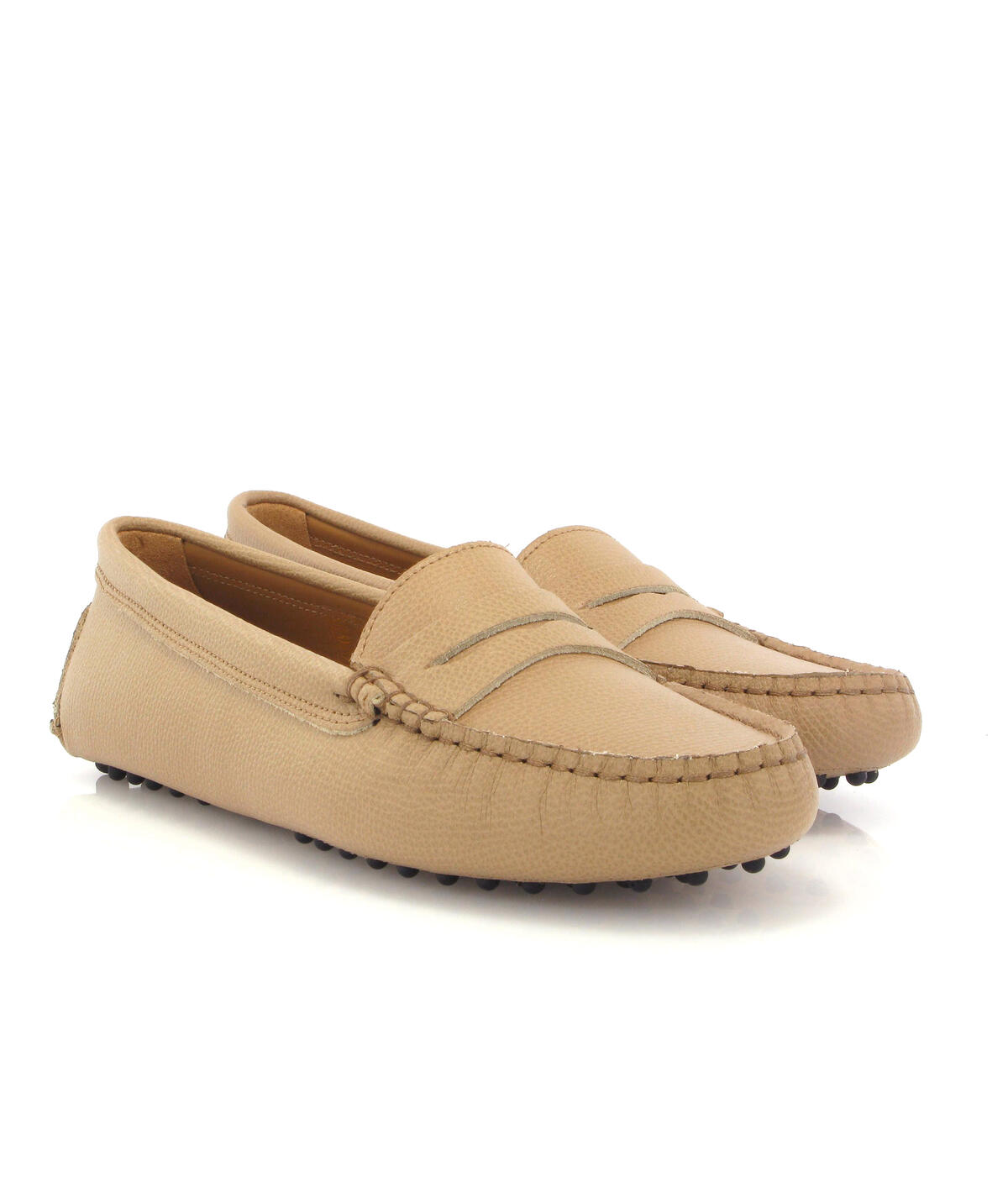 Drivers Michèle em Pele Gravada Bege-3