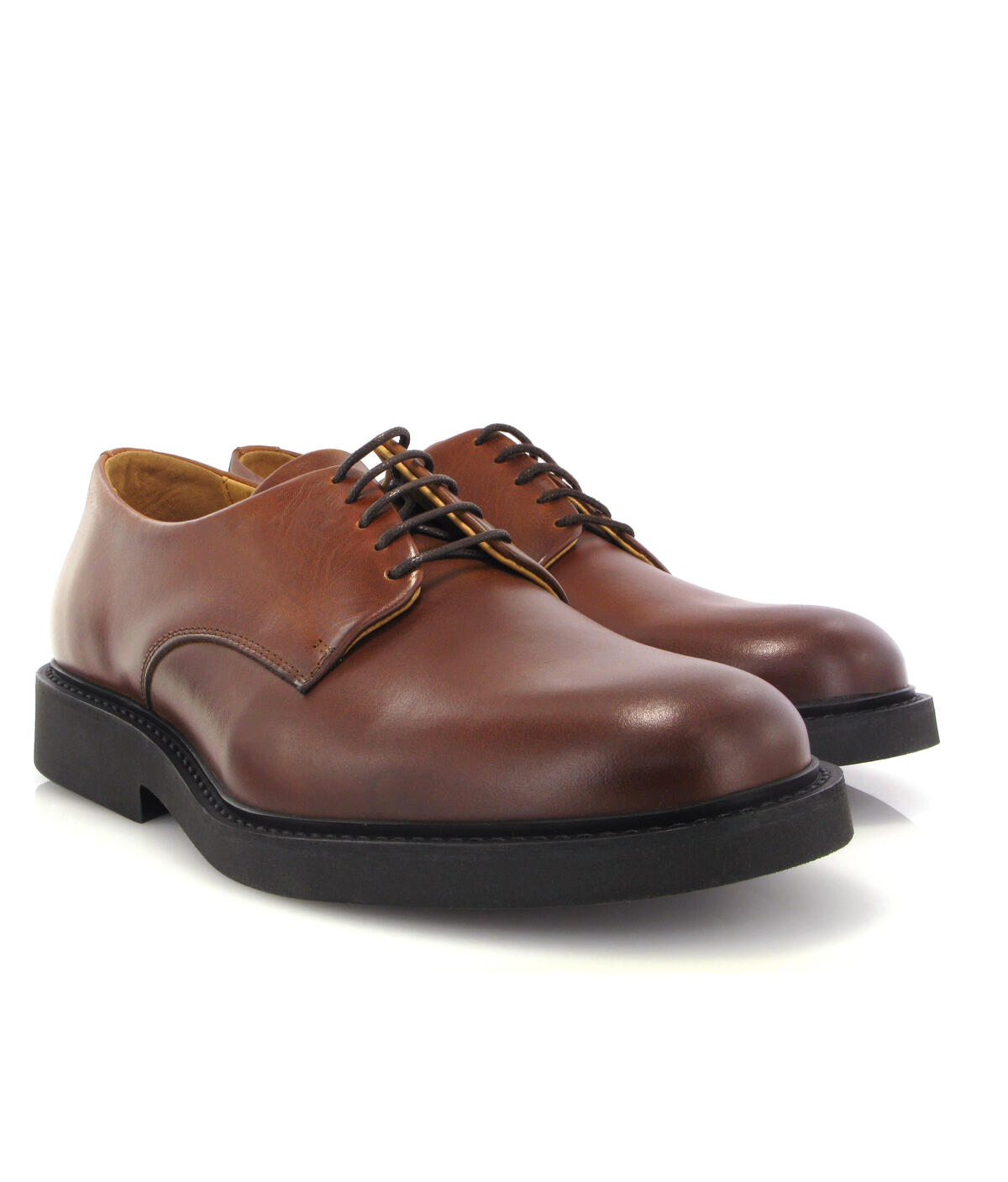 Sapatos Derby em Pele Pull Up Camel-3
