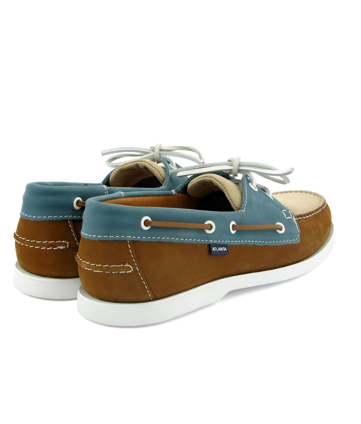 Sapatos de Vela Tricolor em Nobuck Camel-4