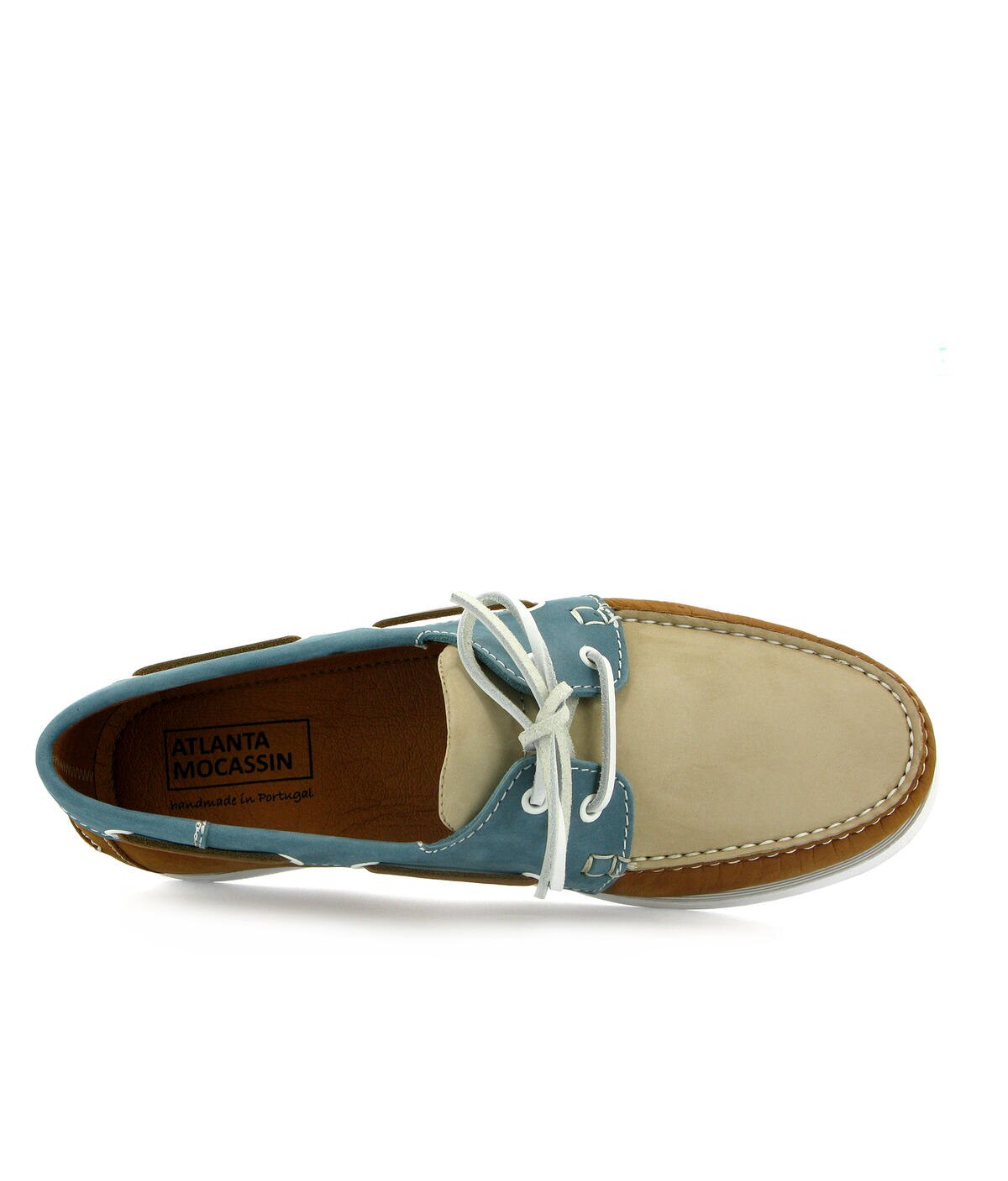 Sapatos de Vela Tricolor em Nobuck Camel-5