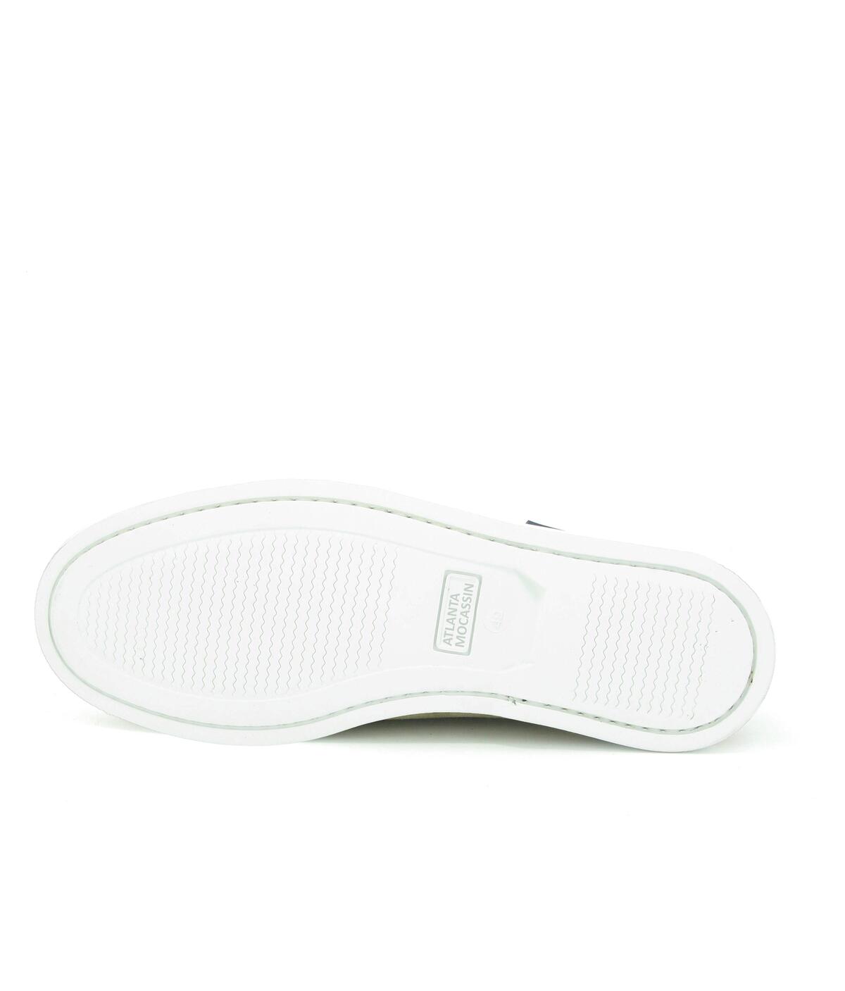 Sapatos de Vela Tricolor em Nobuck Azul-marinho-6