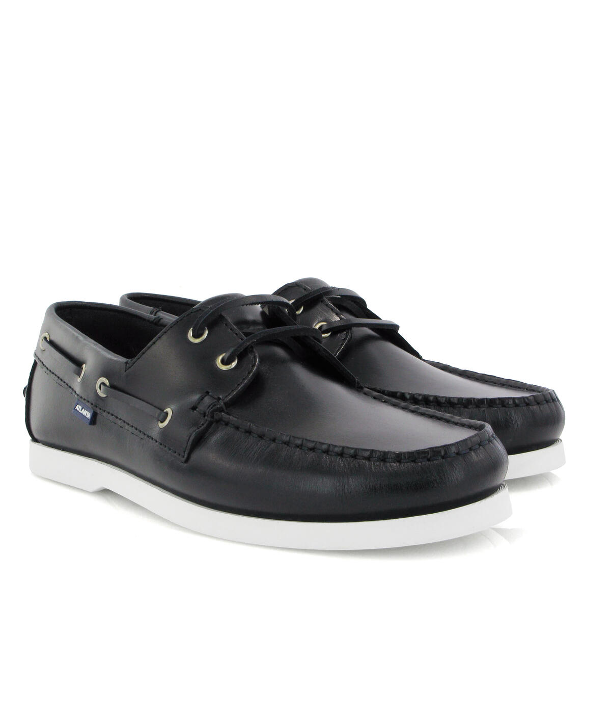 Sapatos de Vela em Pele Pull Up Azul-marinho-3