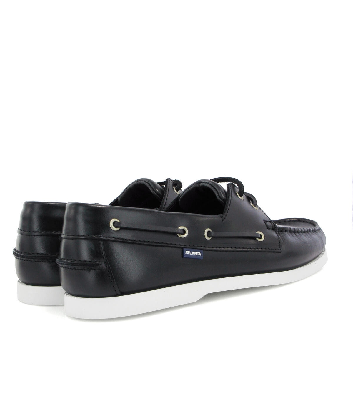 Sapatos de Vela em Pele Pull Up Azul-marinho-4