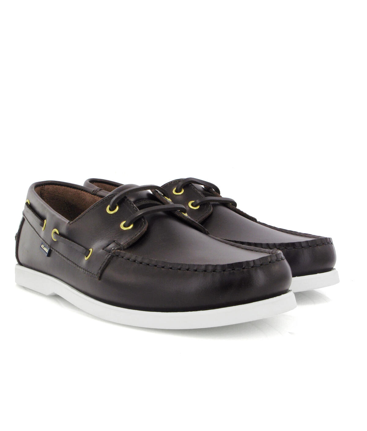 Sapatos de Vela em Pele Pull Up Castanho-escuro-3
