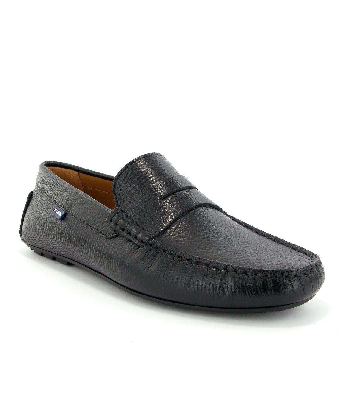 Mocassins City Loafers em Pele Gravada Preto-2