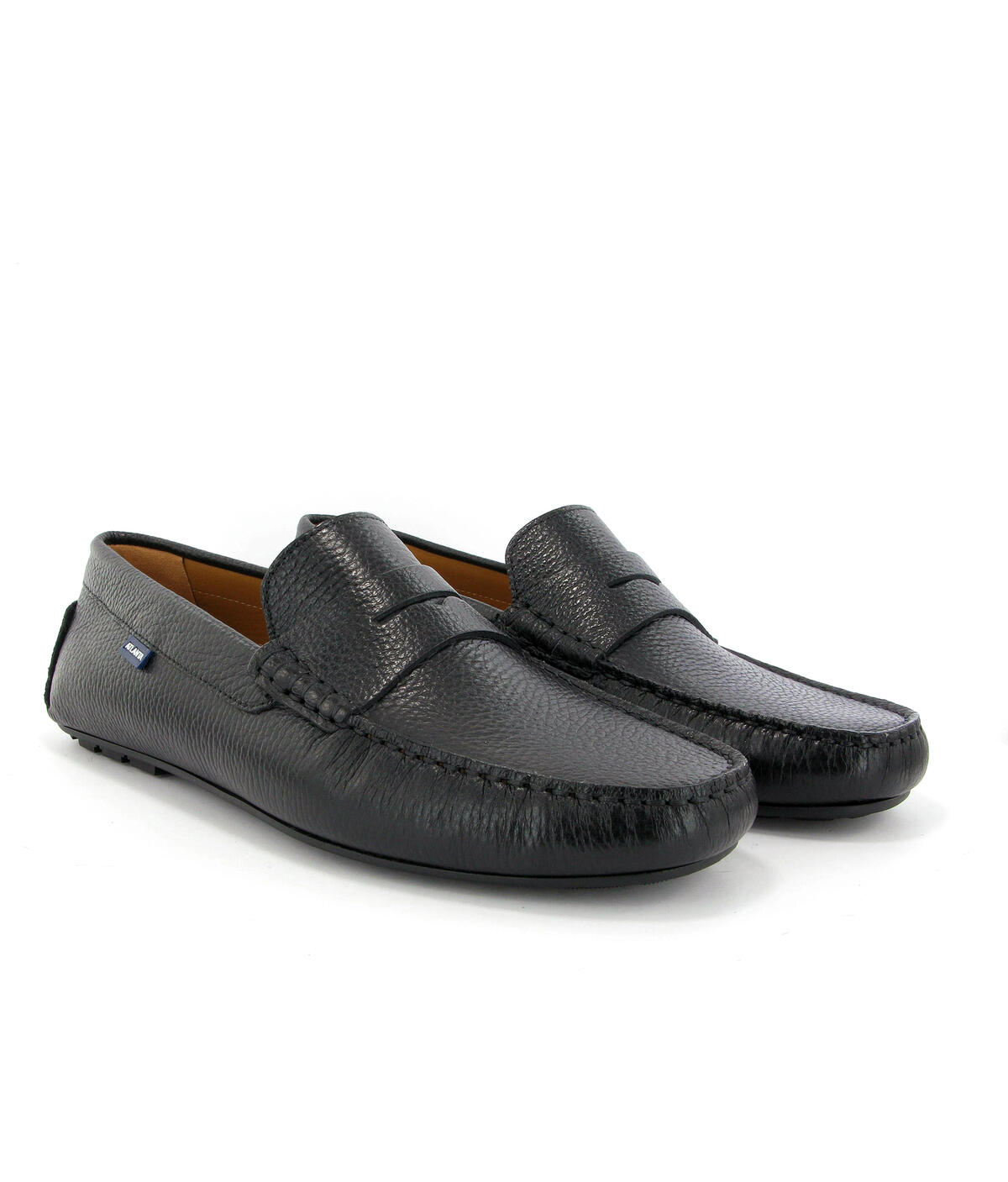 Mocassins City Loafers em Pele Gravada Preto-3