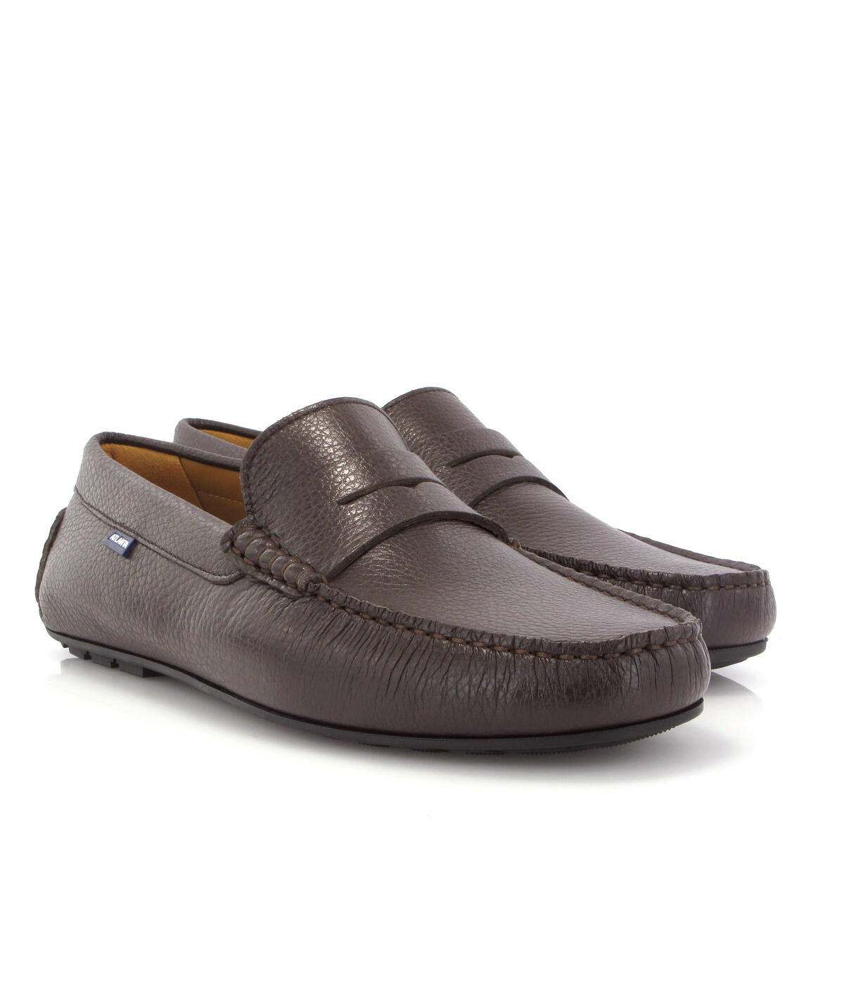 Mocassins City Loafers em Pele Gravada Castanho-escuro-3