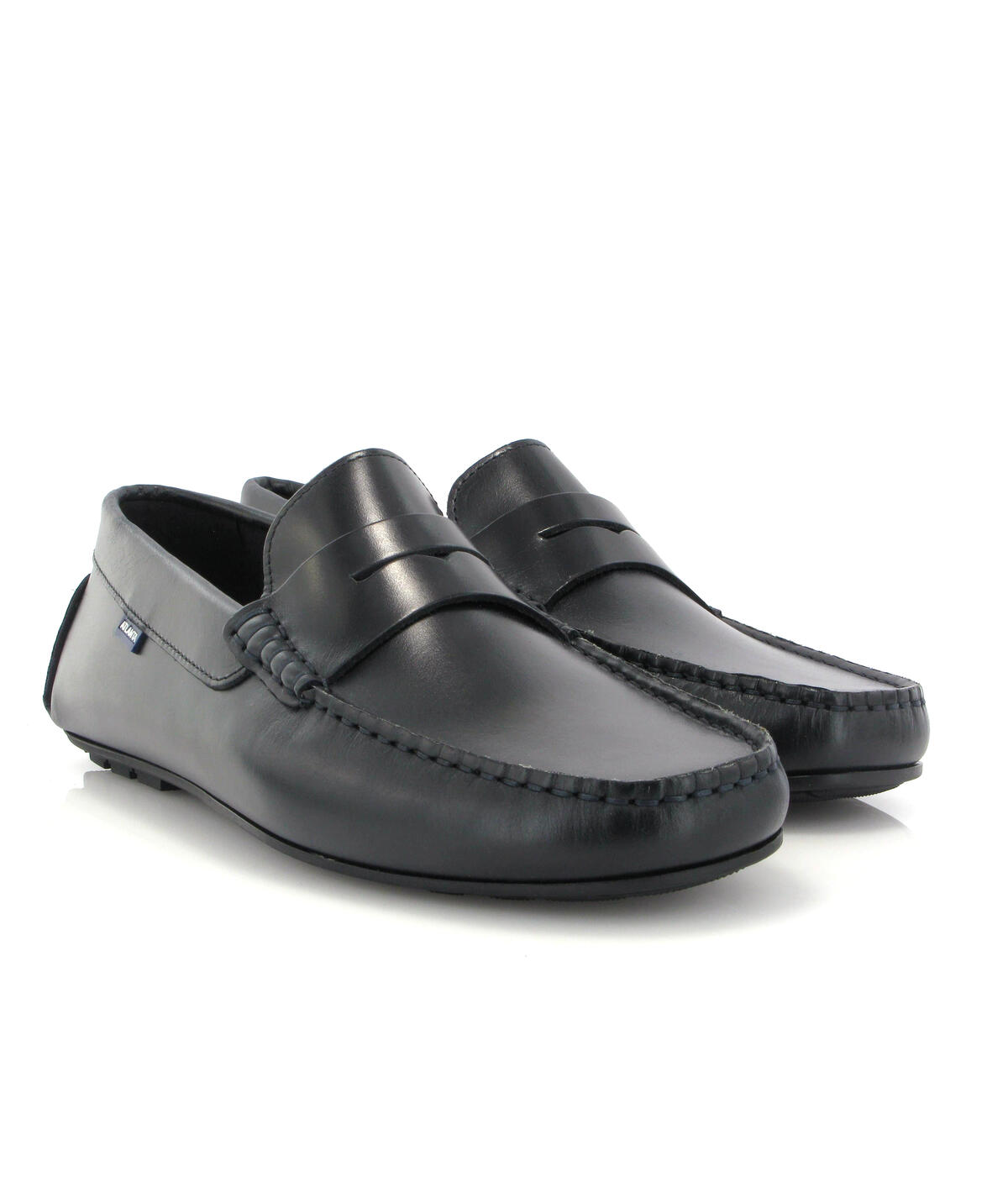 Mocassins City Loafers em Pele Pull Up Azul-marinho-3