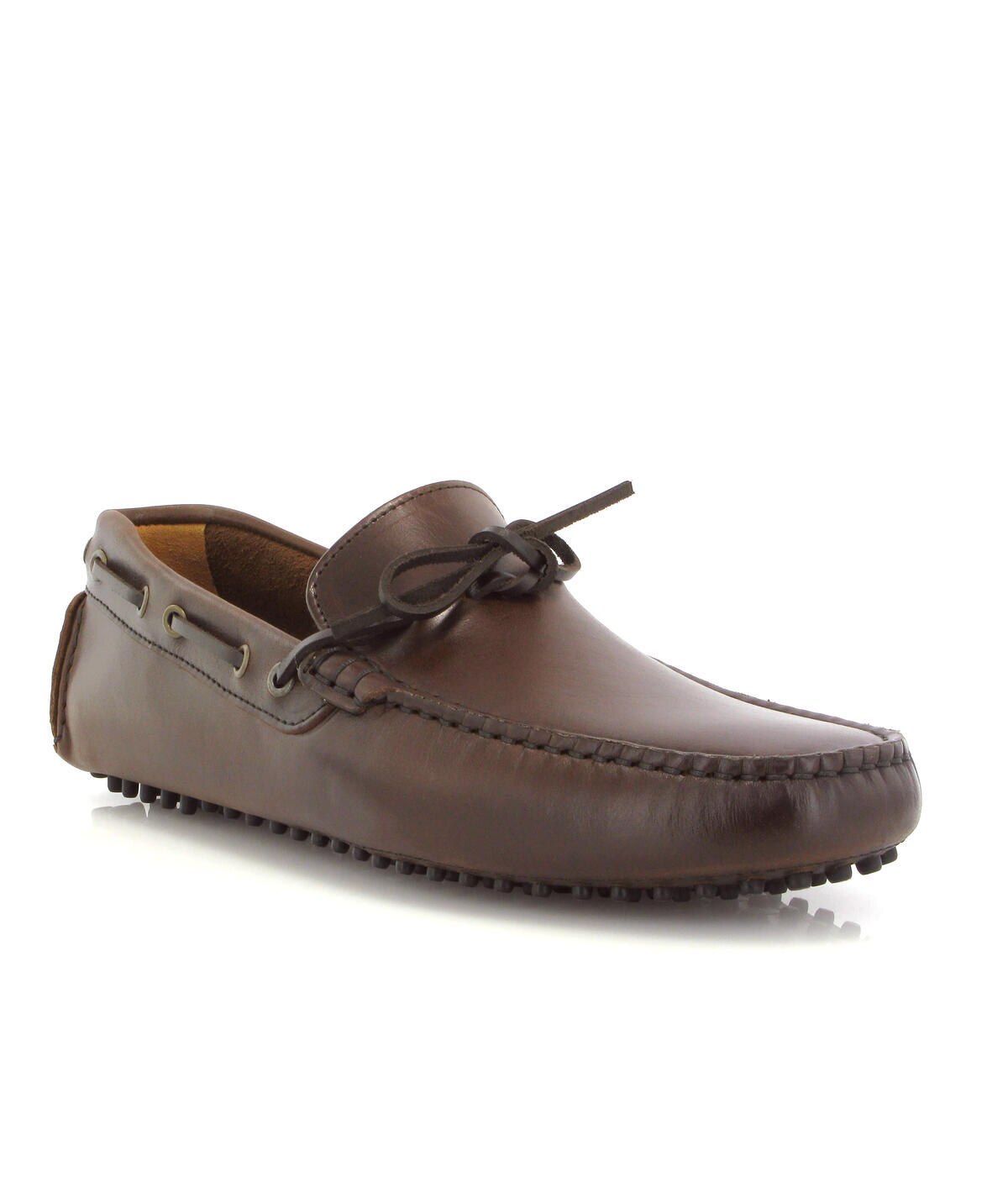 Mocassins City Drivers em Pele Pull Up Castanho-escuro-2