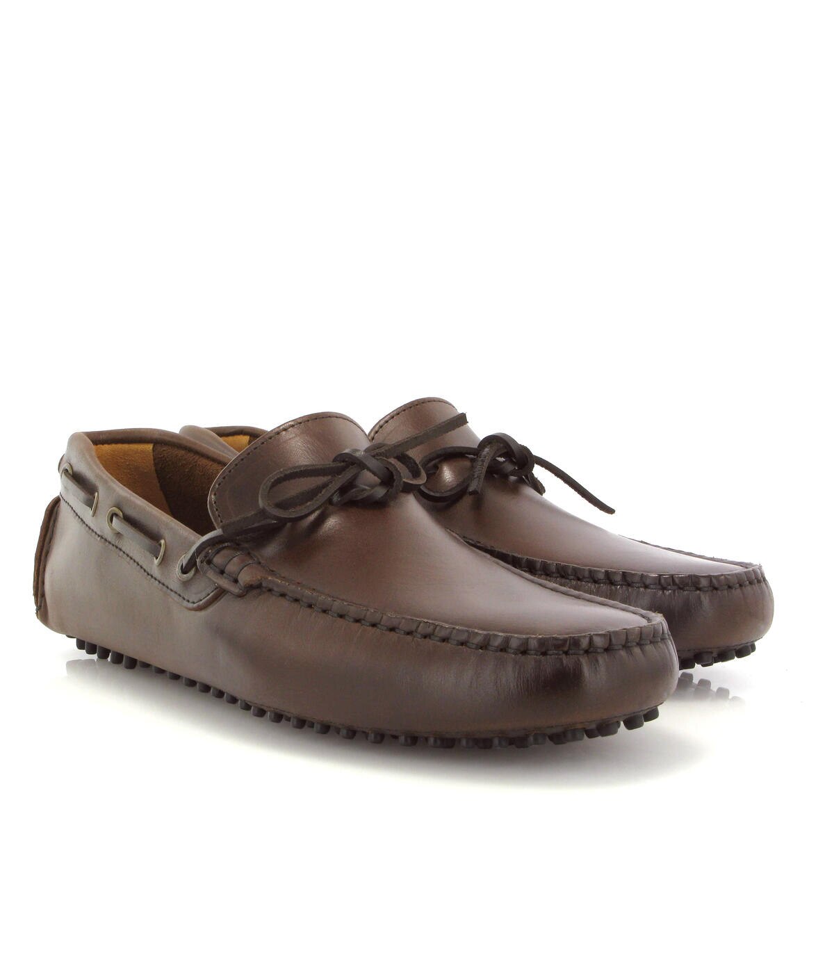 Mocassins City Drivers em Pele Pull Up Castanho-escuro-3