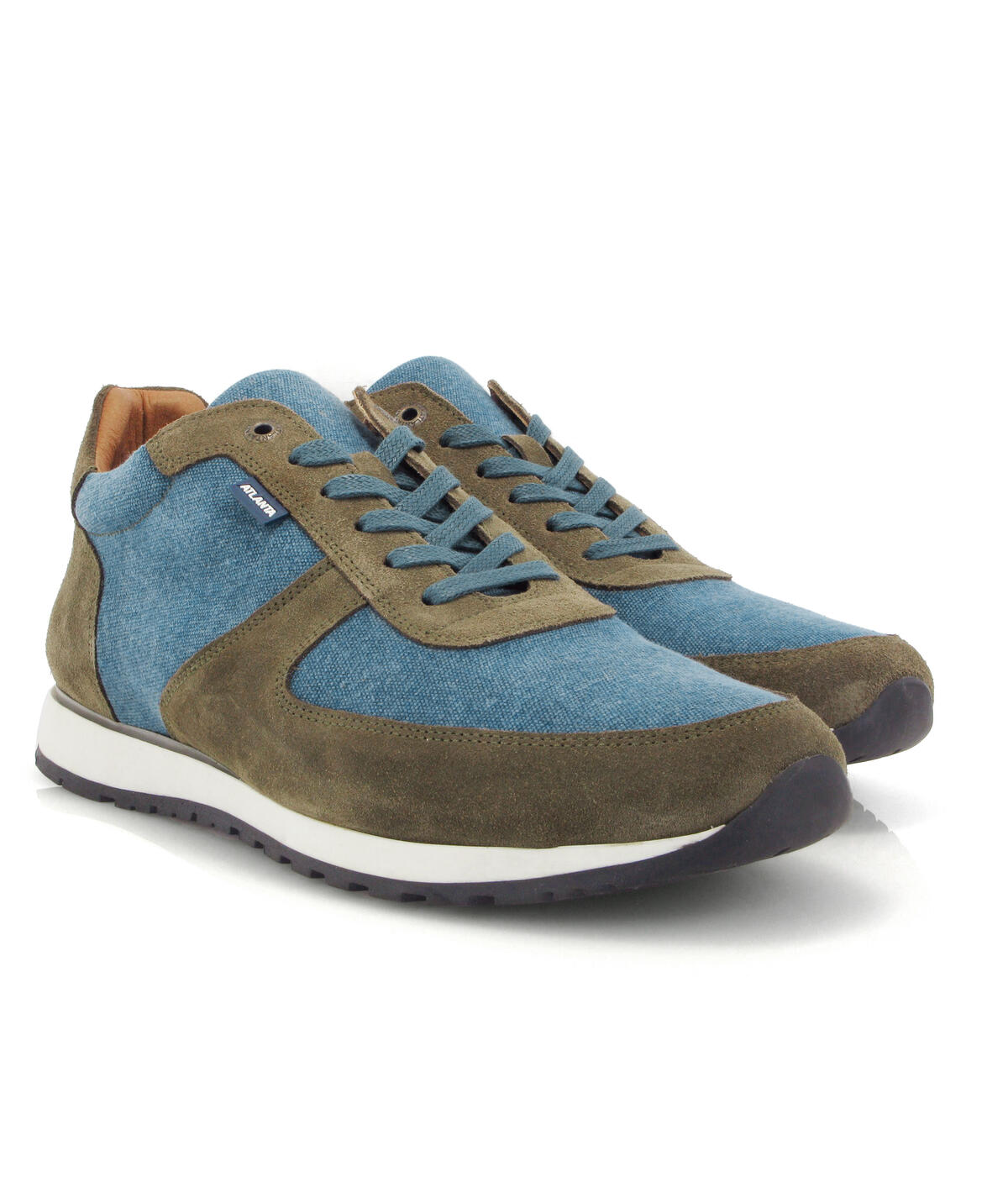 Sapatilhas em Camurça e Tecido Verde-3