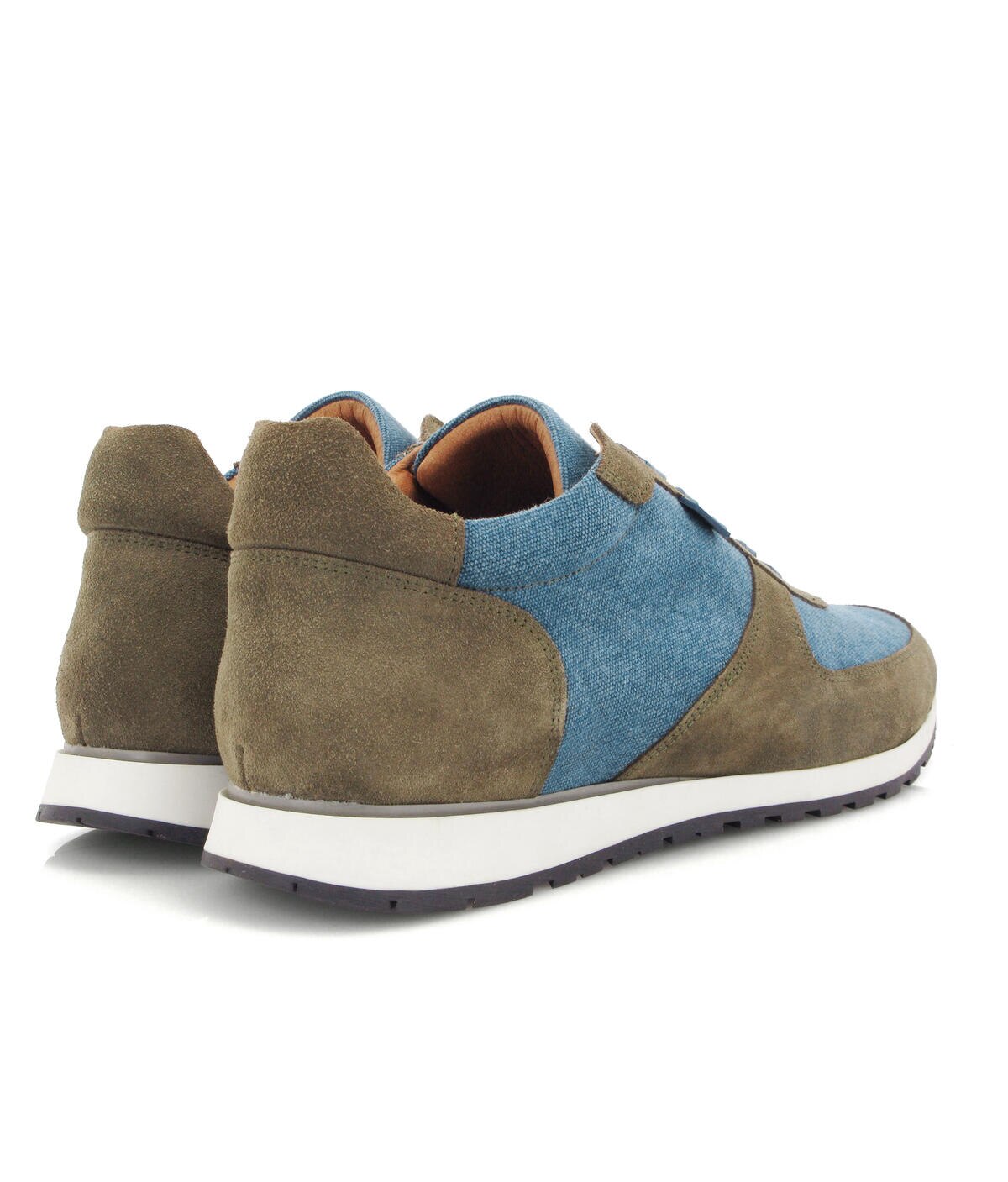 Sapatilhas em Camurça e Tecido Verde-4