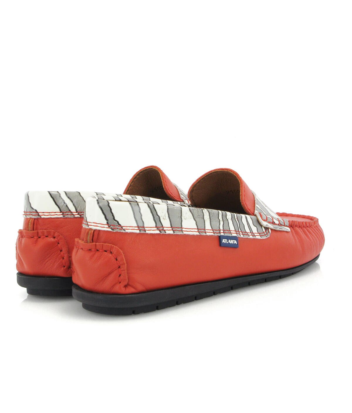 Mocassins em Pele com travessão estampado Multicolor-4