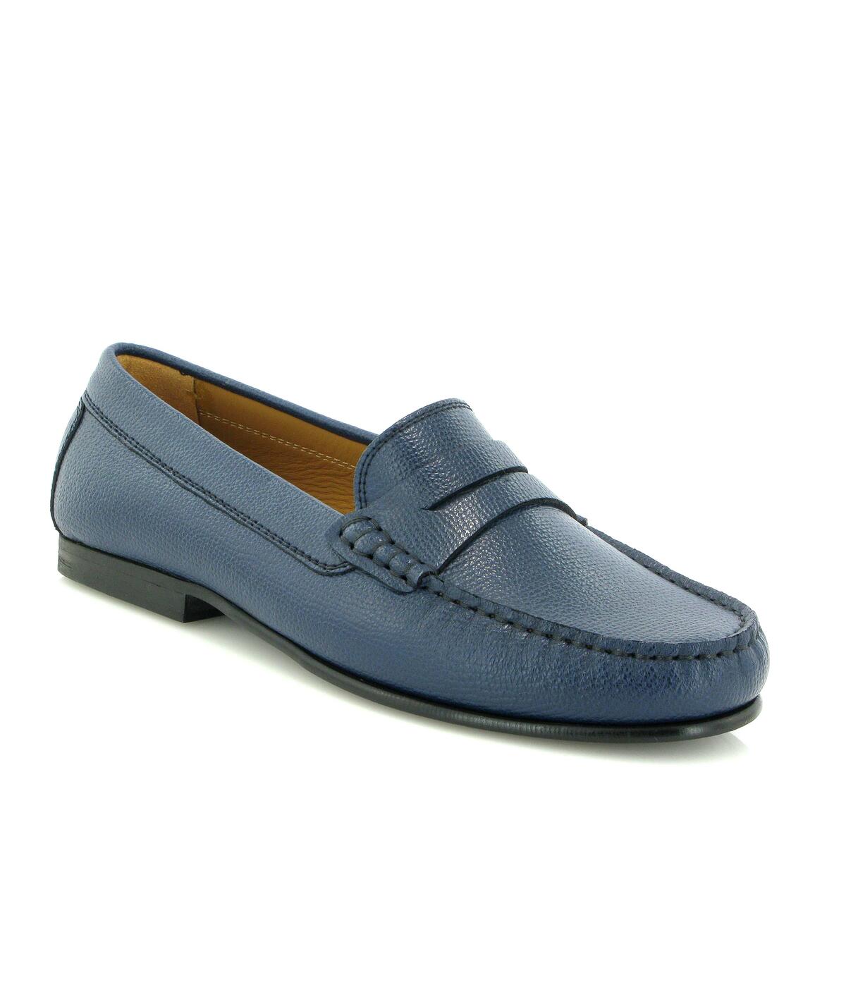 Loafers Yoki em Pele Gravada Azul-2