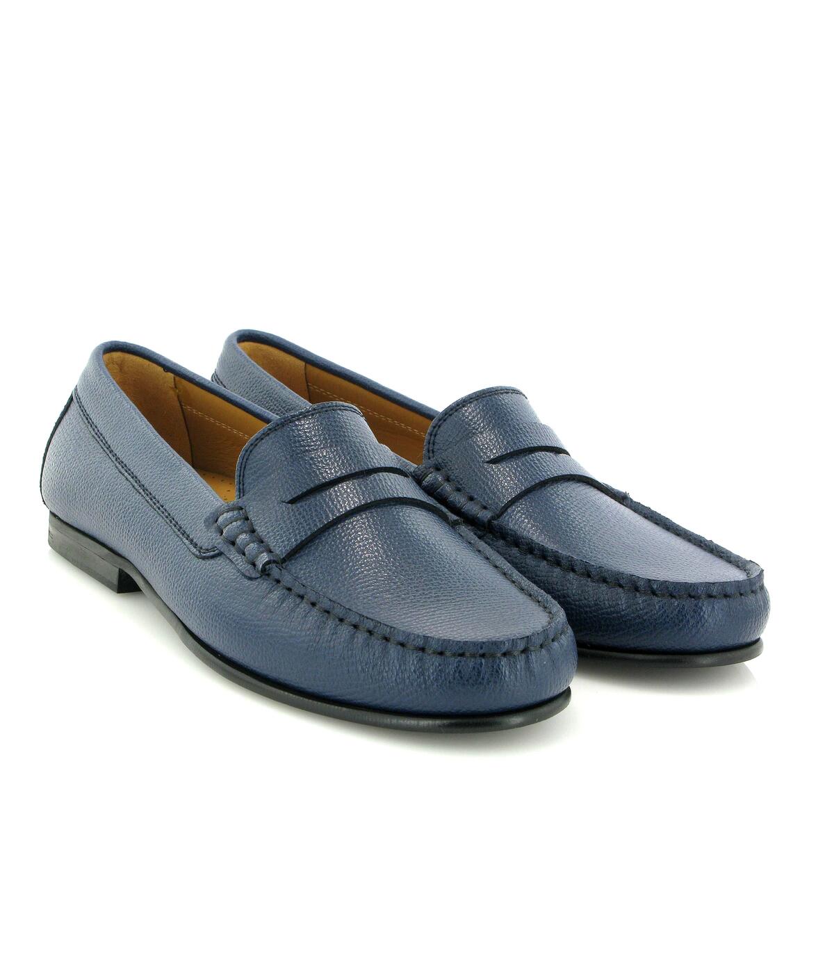 Loafers Yoki em Pele Gravada Azul-3