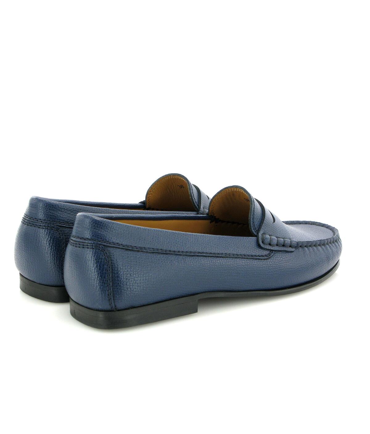 Loafers Yoki em Pele Gravada Azul-4