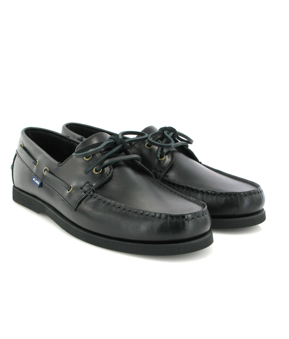 Sapatos de Vela em Pele Pull Up Preto-3