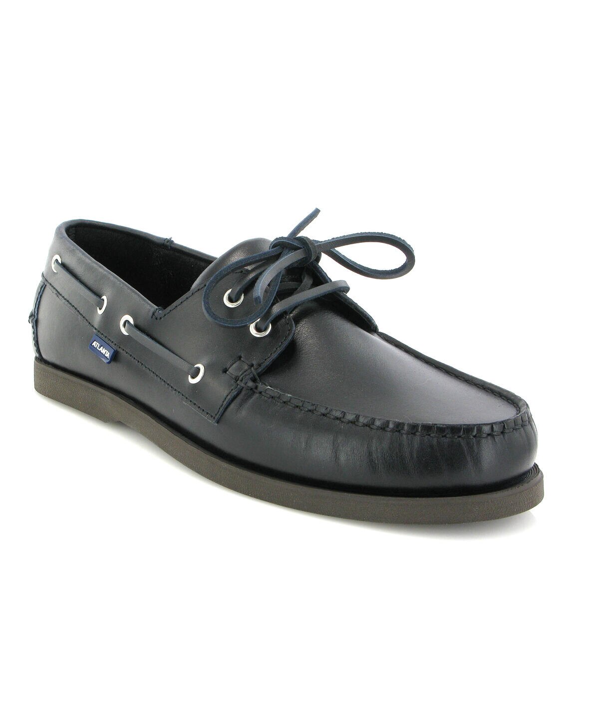 Sapatos de Vela em Pele Pull Up Azul-marinho-2