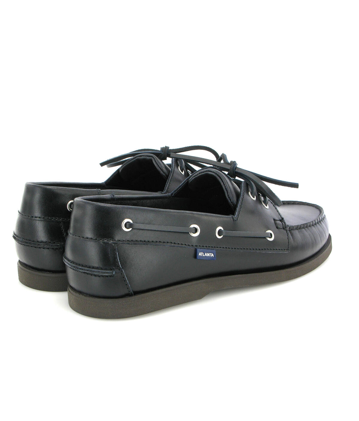 Sapatos de Vela em Pele Pull Up Azul-marinho-4