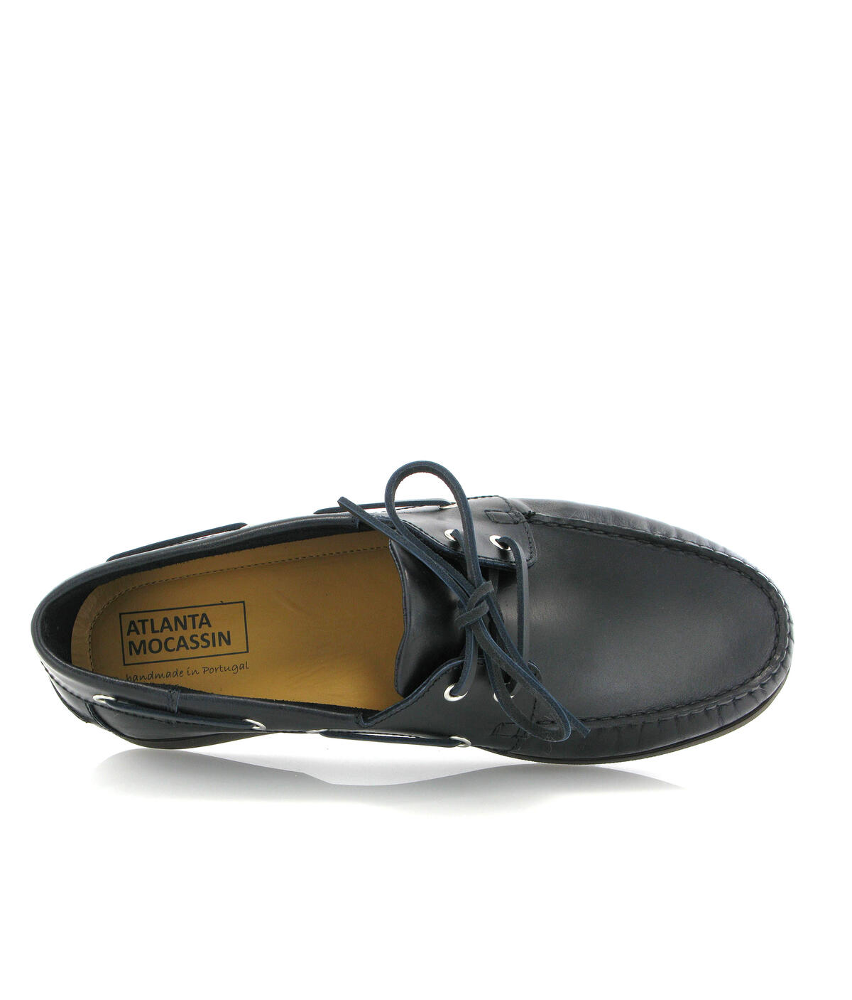 Sapatos de Vela em Pele Pull Up Azul-marinho-5