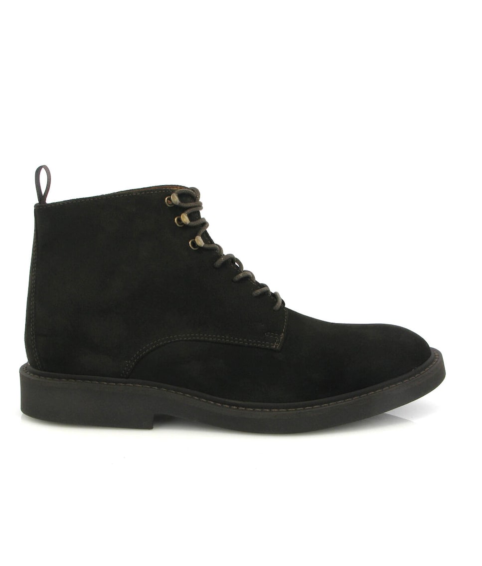 Botas com cordões em Camurça Castanho-escuro-1