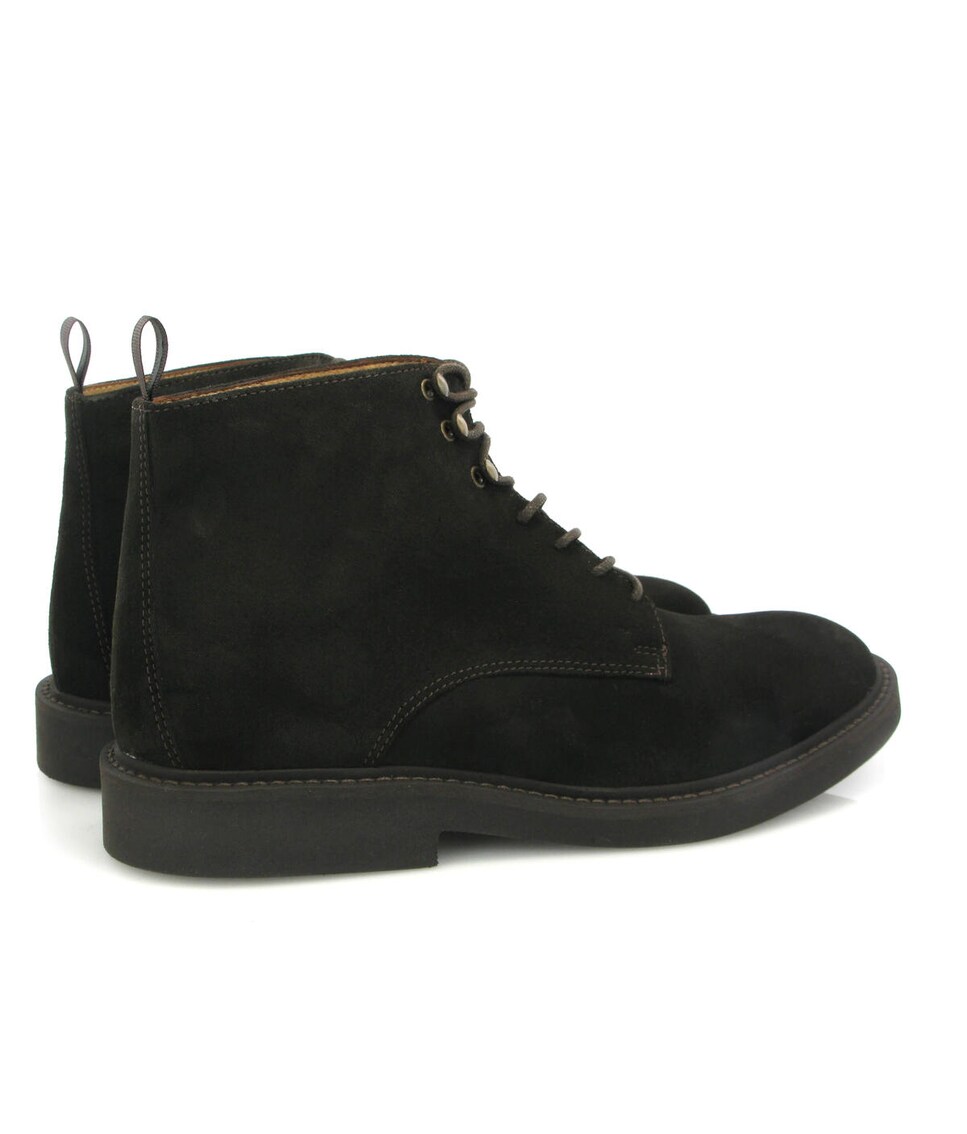 Botas com cordões em Camurça Castanho-escuro-4