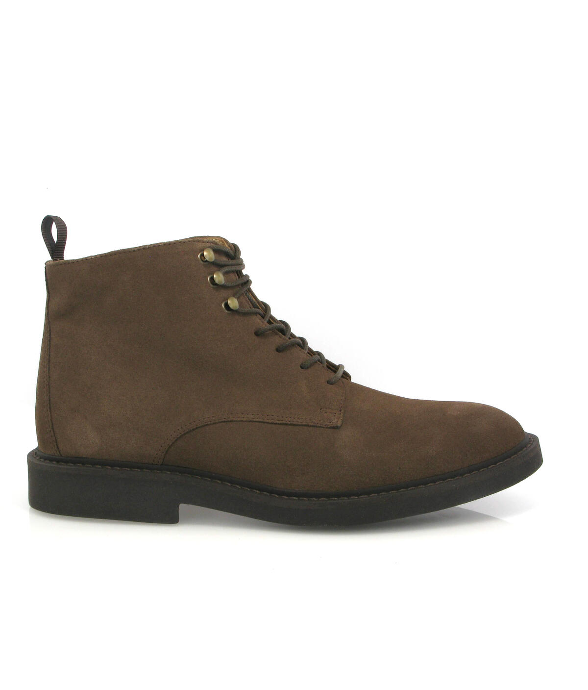 Botas com cordões em Camurça Castanho-claro-1