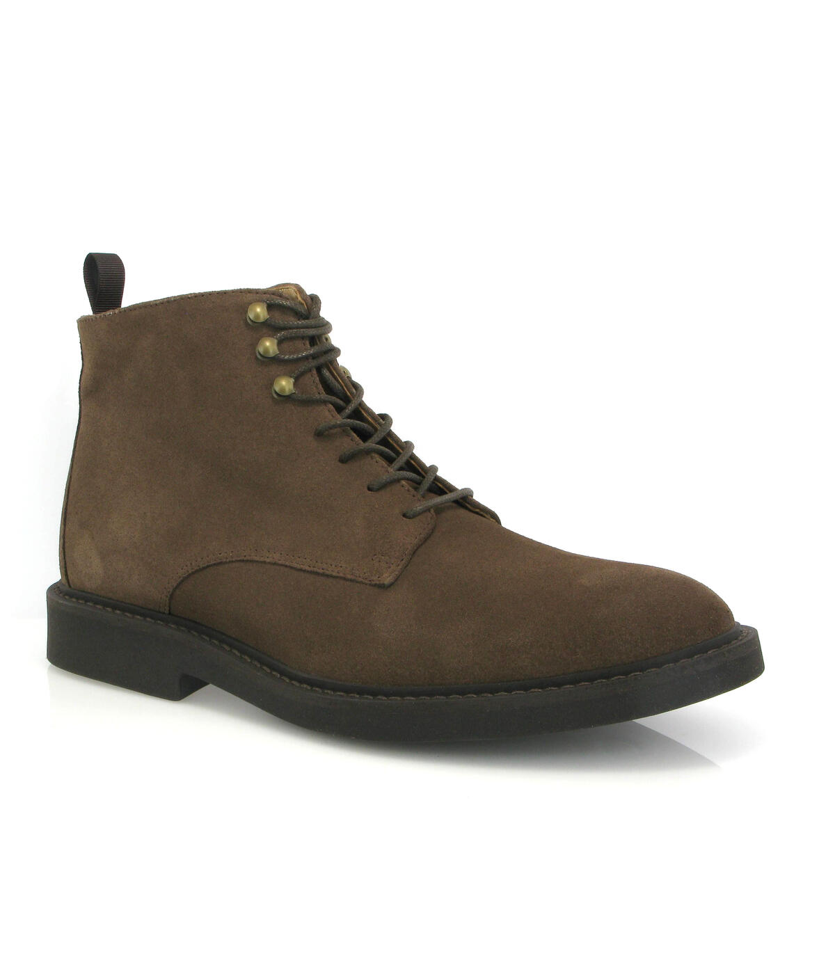 Botas com cordões em Camurça Castanho-claro-2