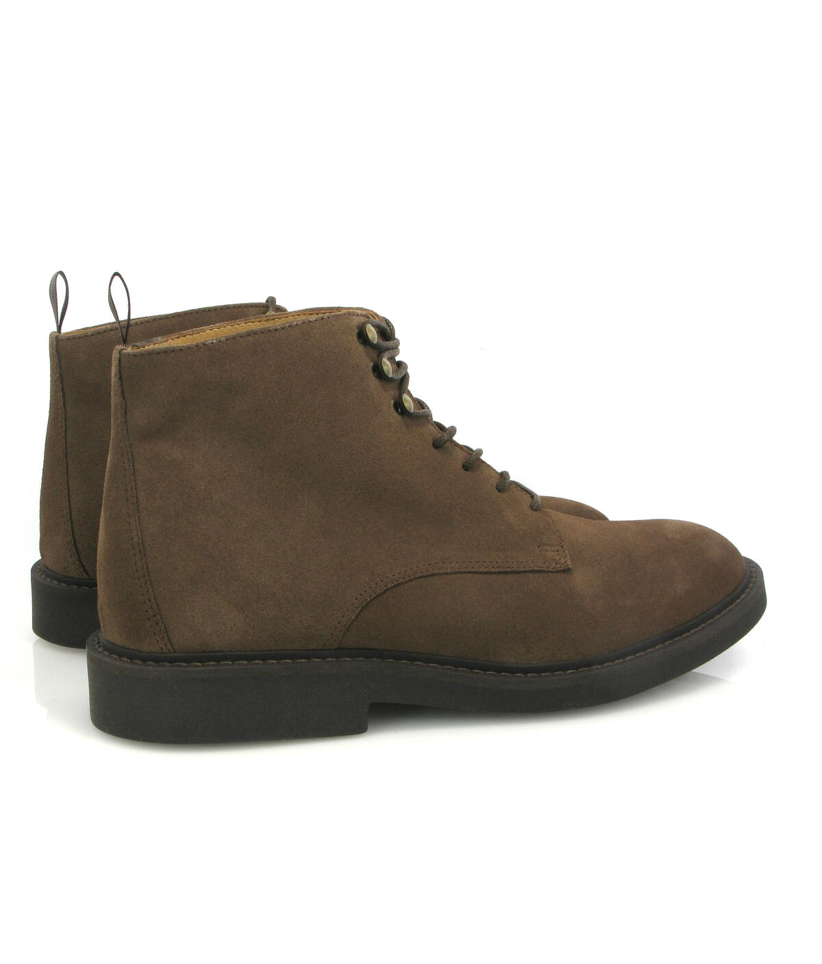 Botas com cordões em Camurça Castanho-claro-4