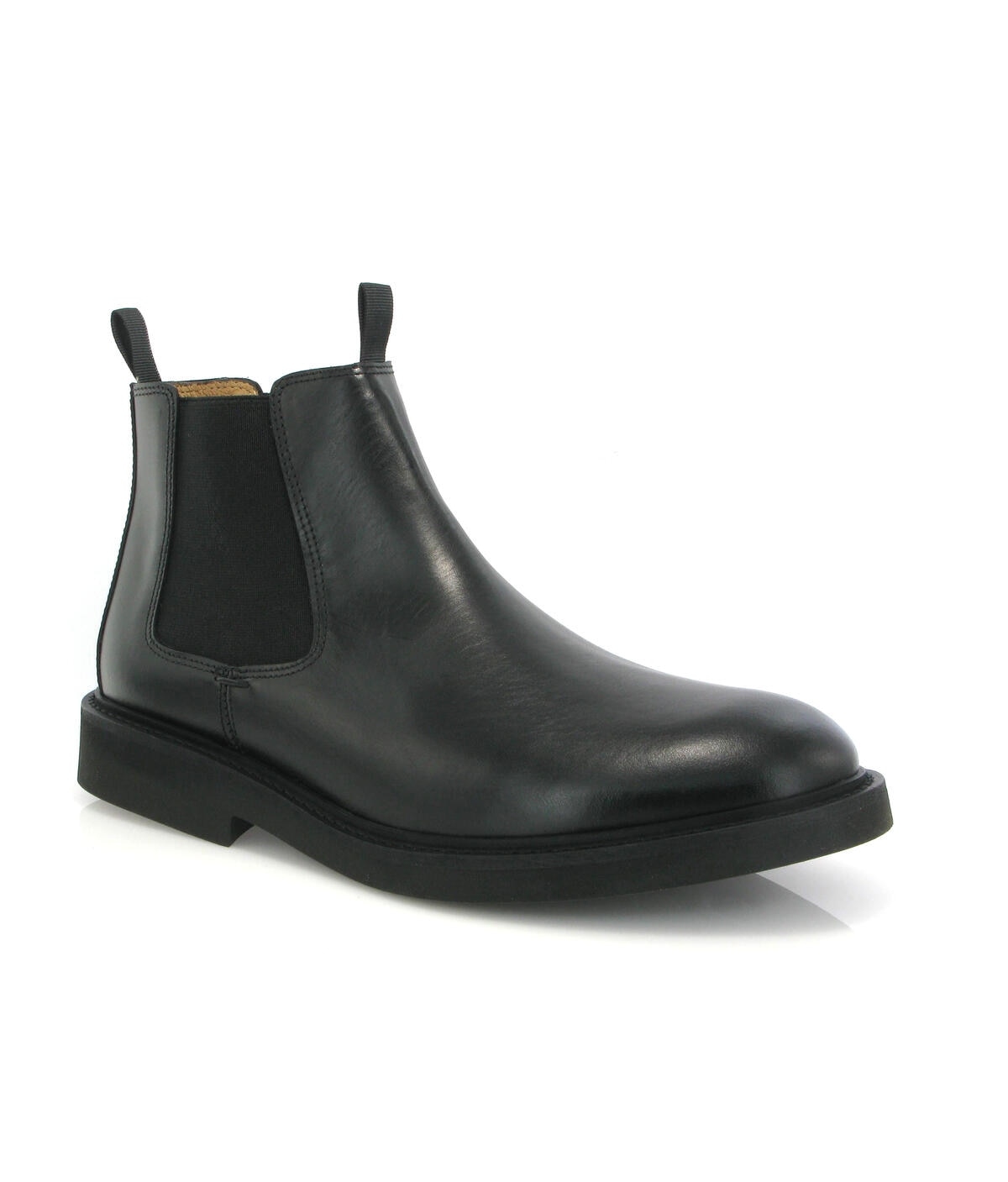 Botas Chelsea em Pele Pull Up Preto-2
