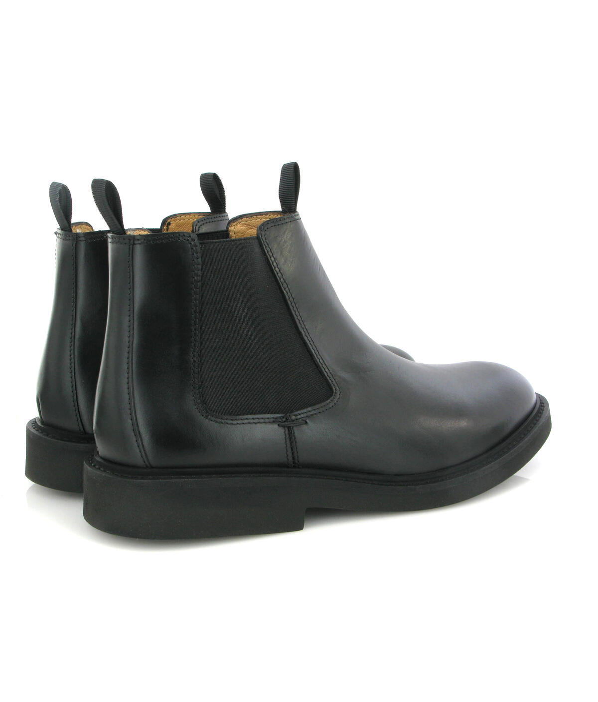 Botas Chelsea em Pele Pull Up Preto-4