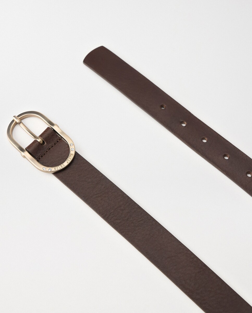 Cinto de Pele Castanho-escuro-4