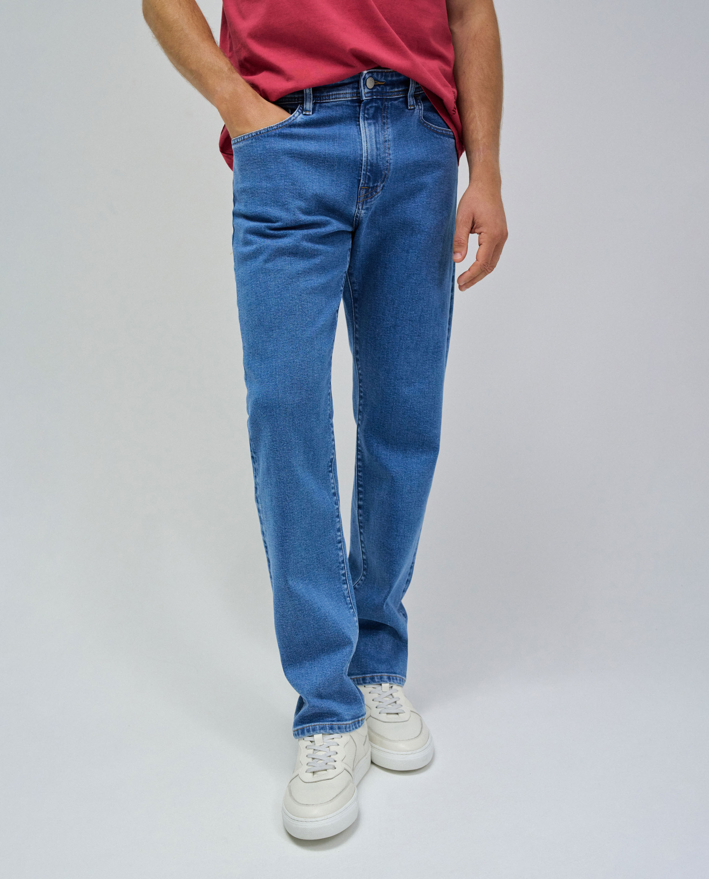 Jeans Straight Fit Azul-5