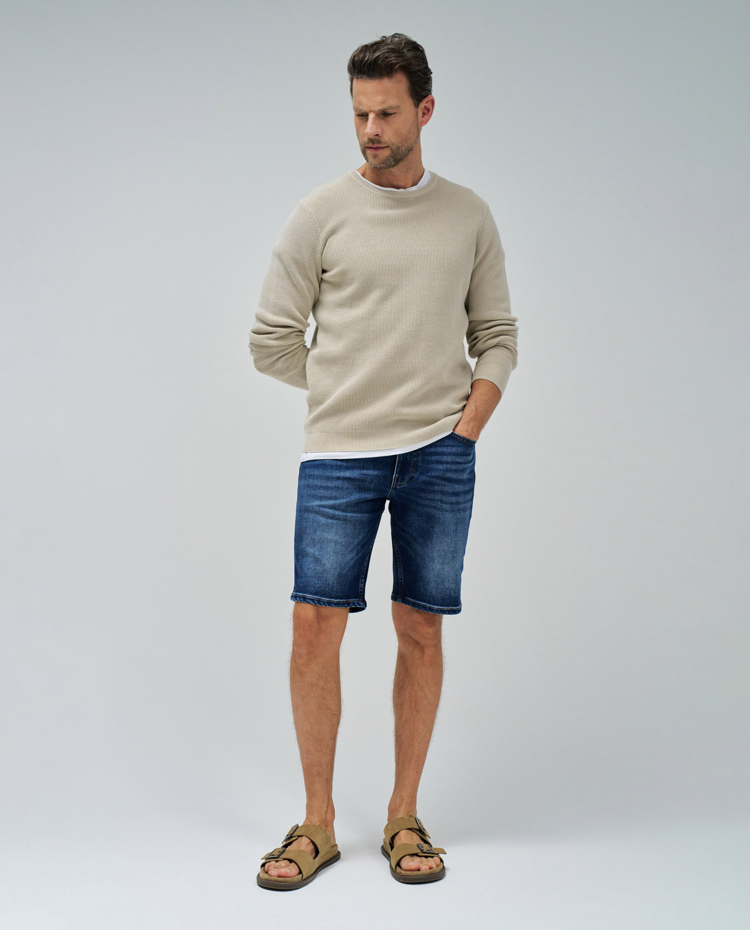 Calças Curtas Azul-1