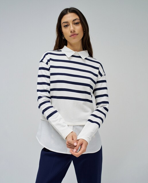 Imagem 0 de Camisola Combinada com Camisa Efeito 2 em 1