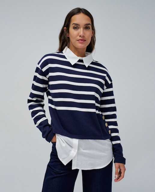Imagem 0 de Camisola Combinada com Camisa Efeito 2 em 1