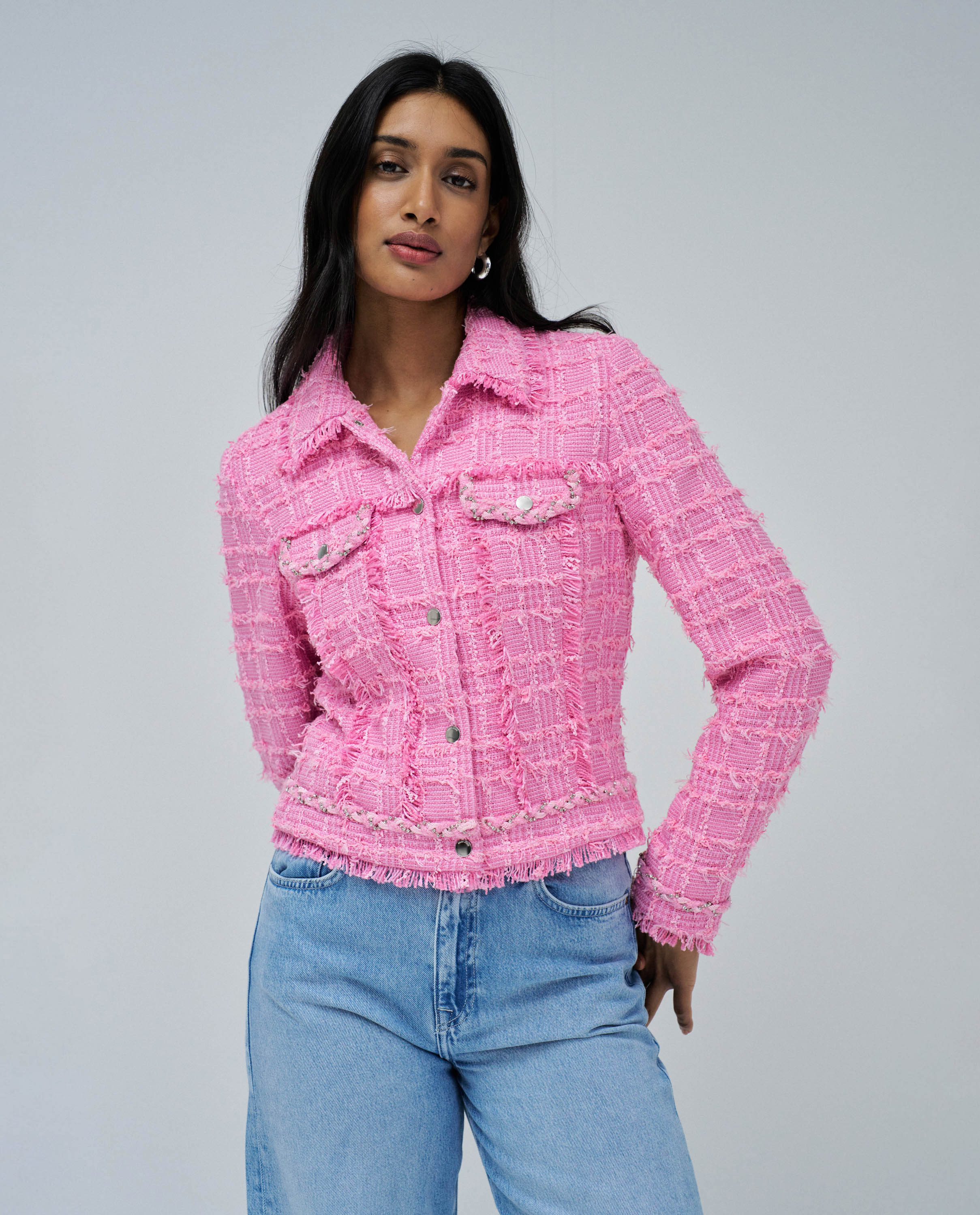 Imagem 0 de Casaco de Tweed com Botões Automáticos