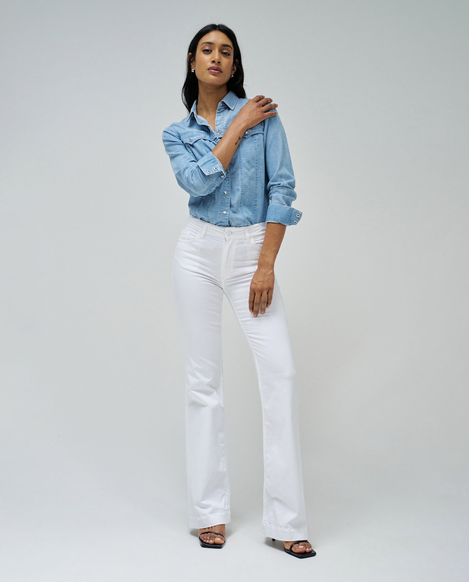 Camisa Lightdenim com Efeitos de Lavagem Azul-5
