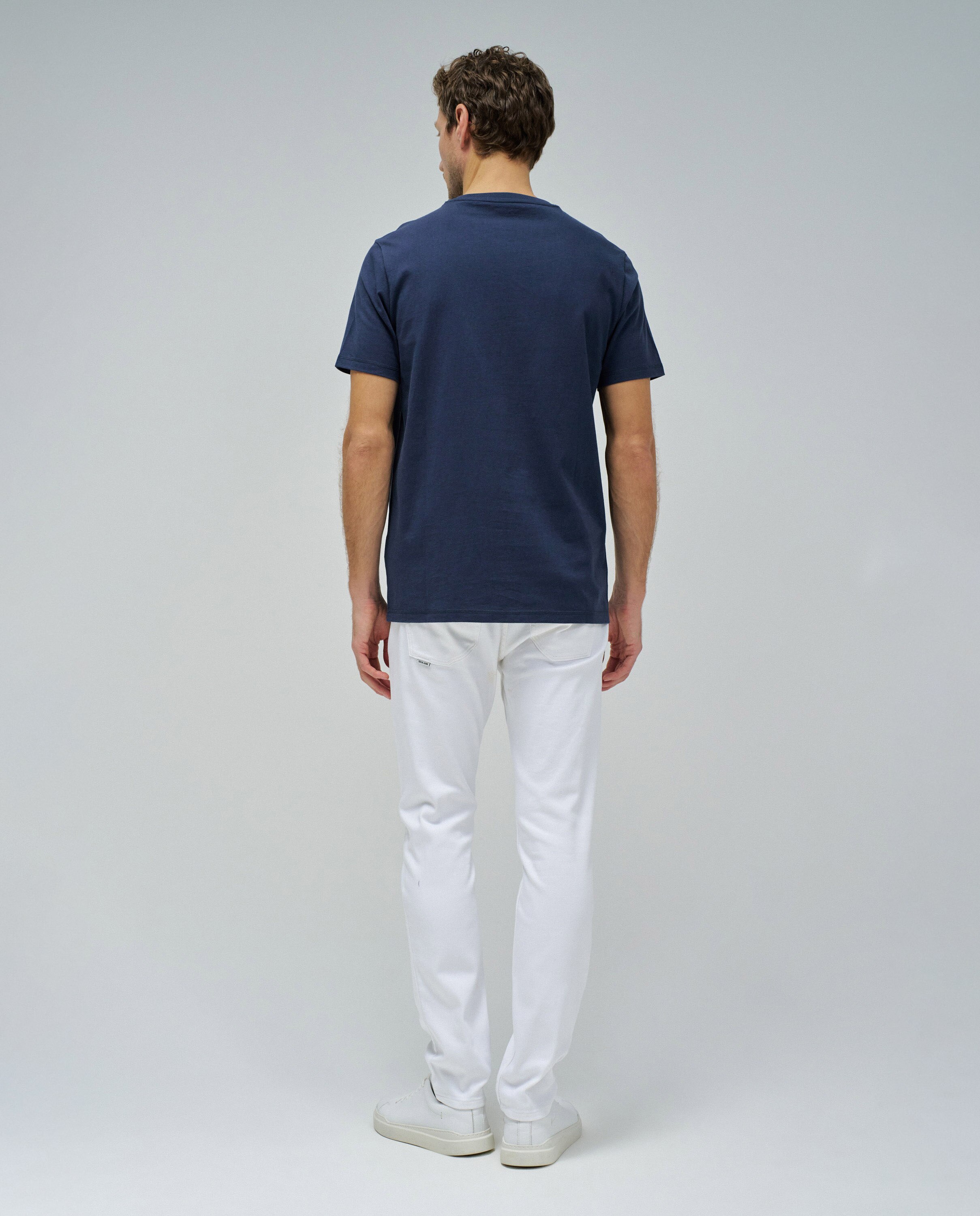 T-shirt com Branding de Manga Curta Azul-3