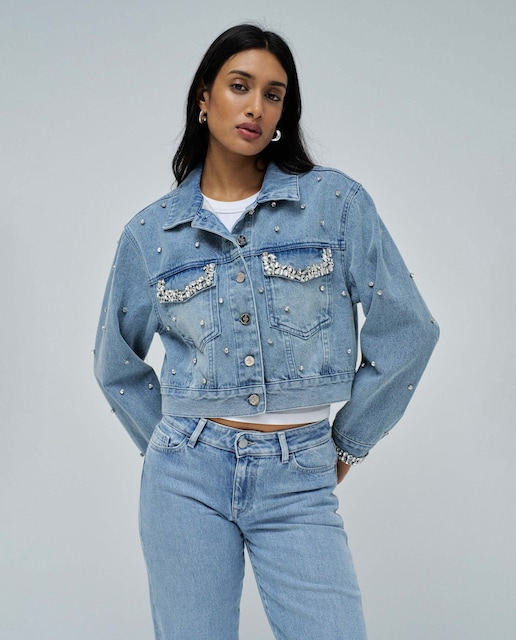 Imagem 0 de Casaco Jeans com Aplicações