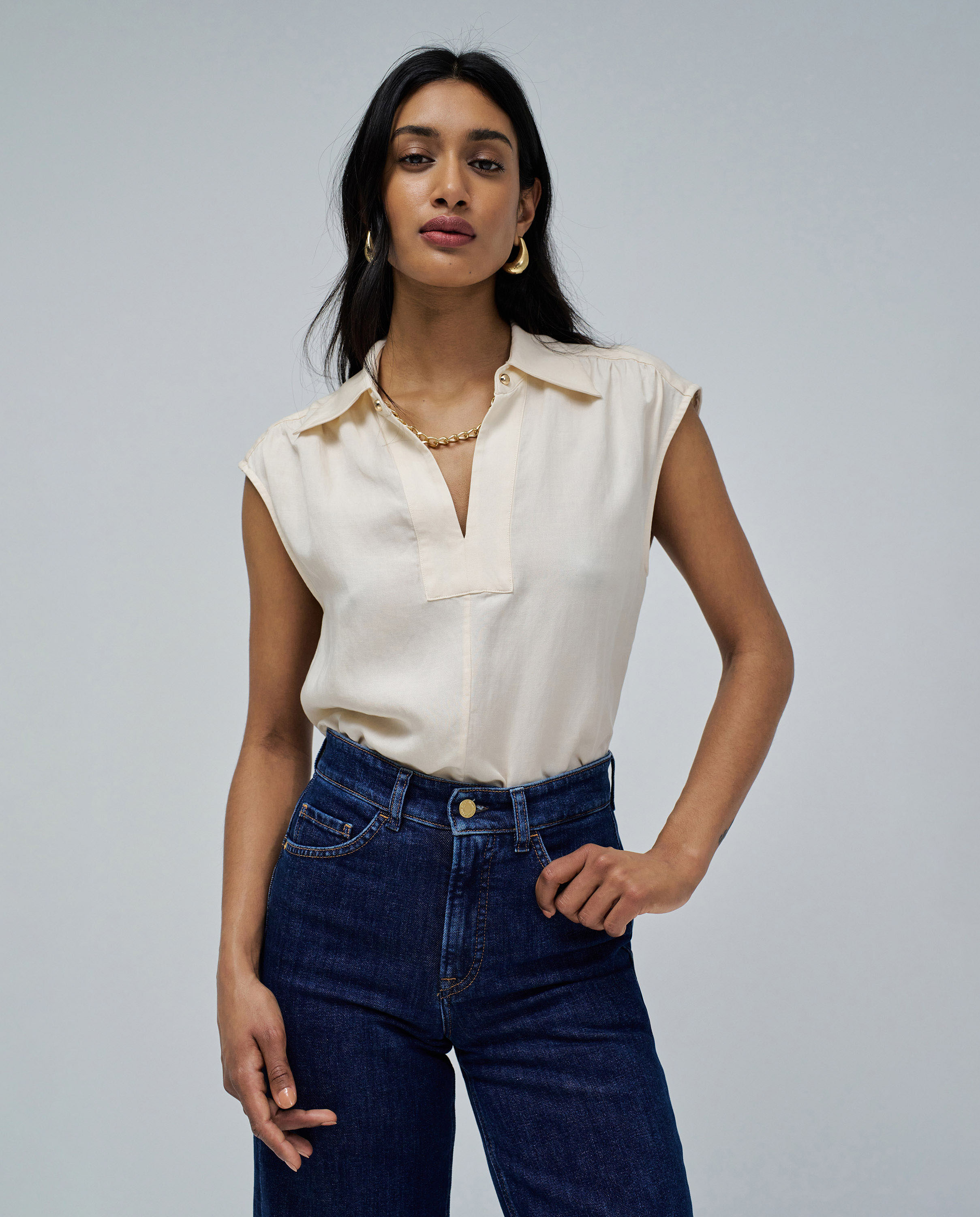 Blusa em Lightdenim Cru-1