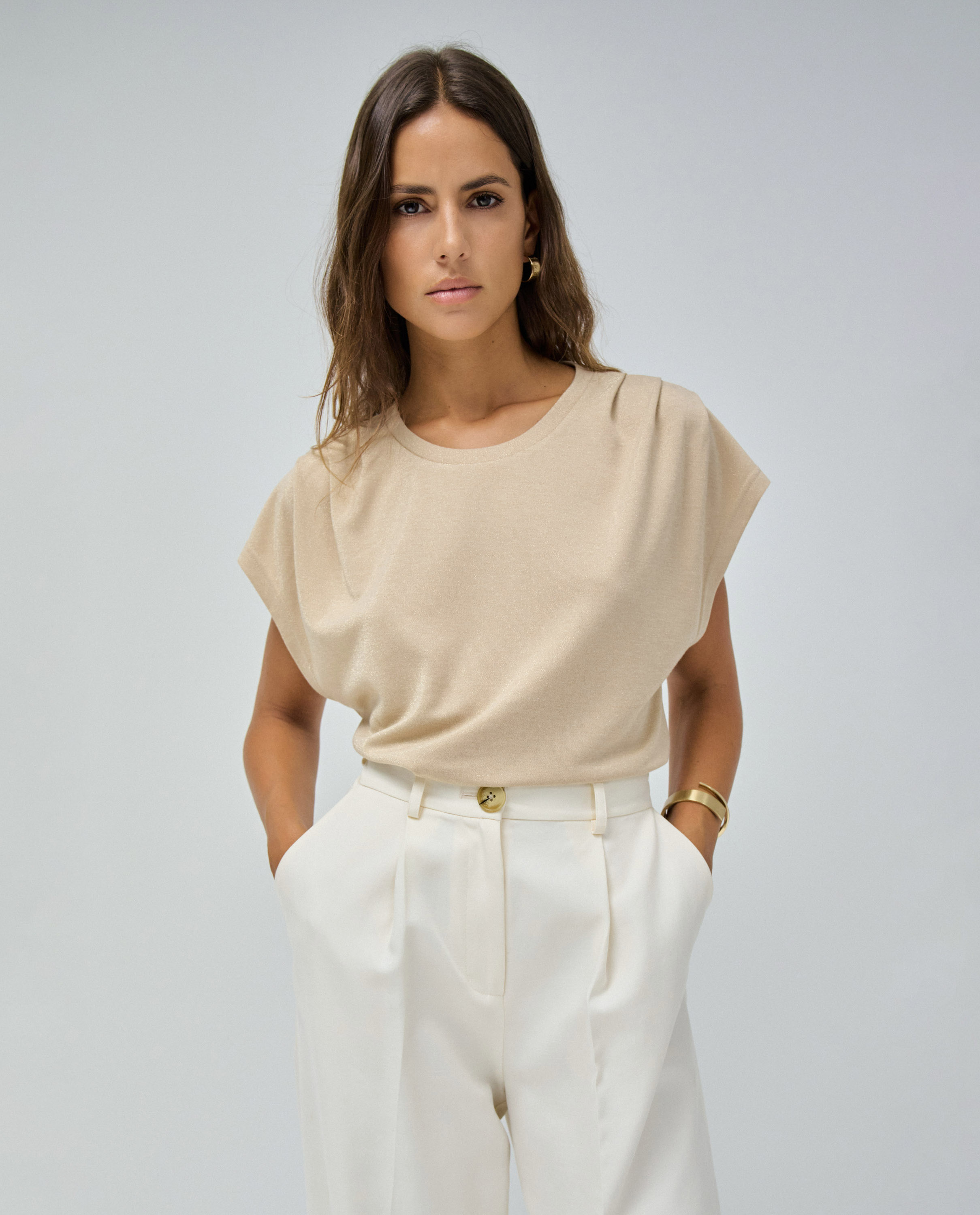 Imagem 0 de T-shirt com Tecido Dourado