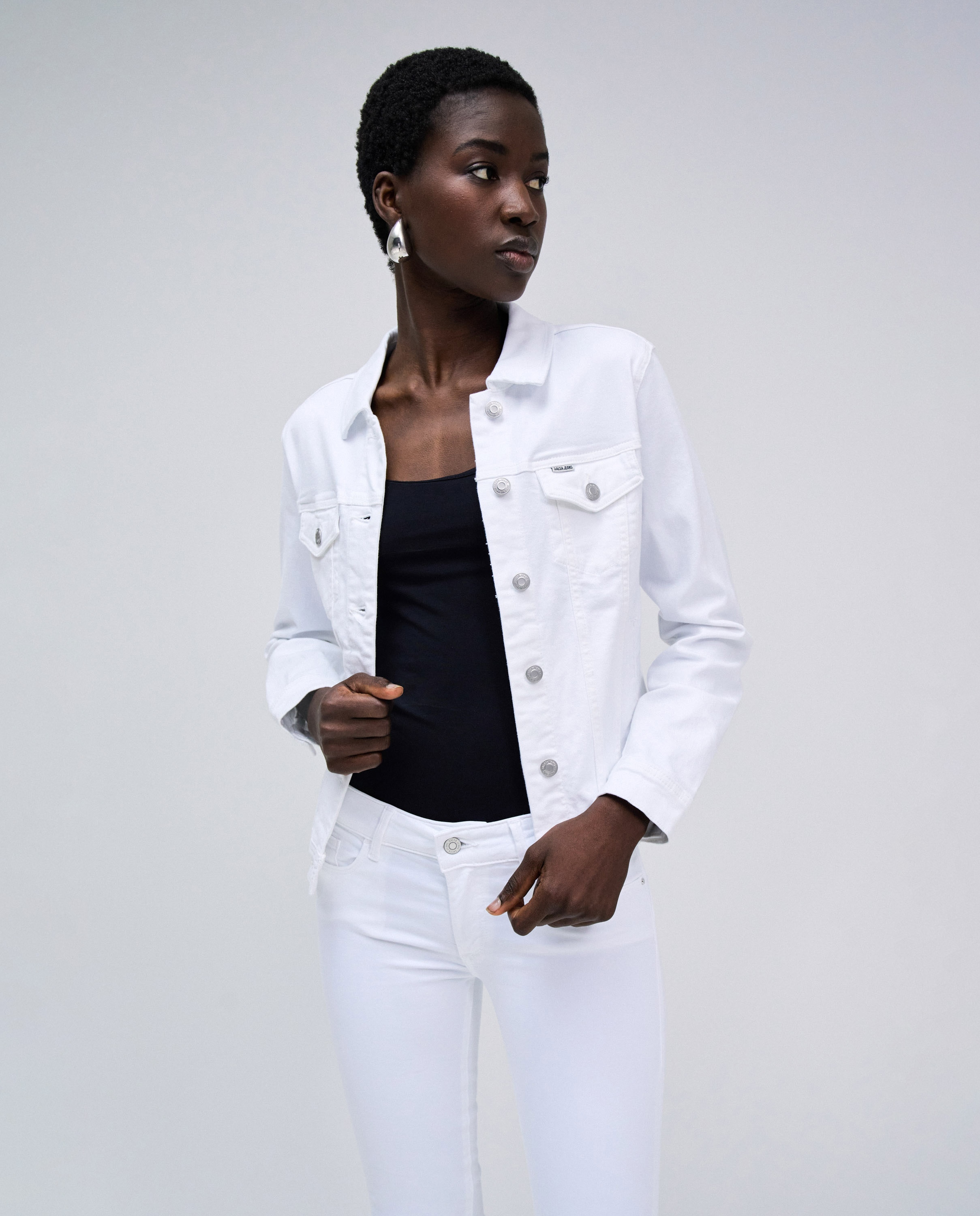 Blusão Jeans Branco-1