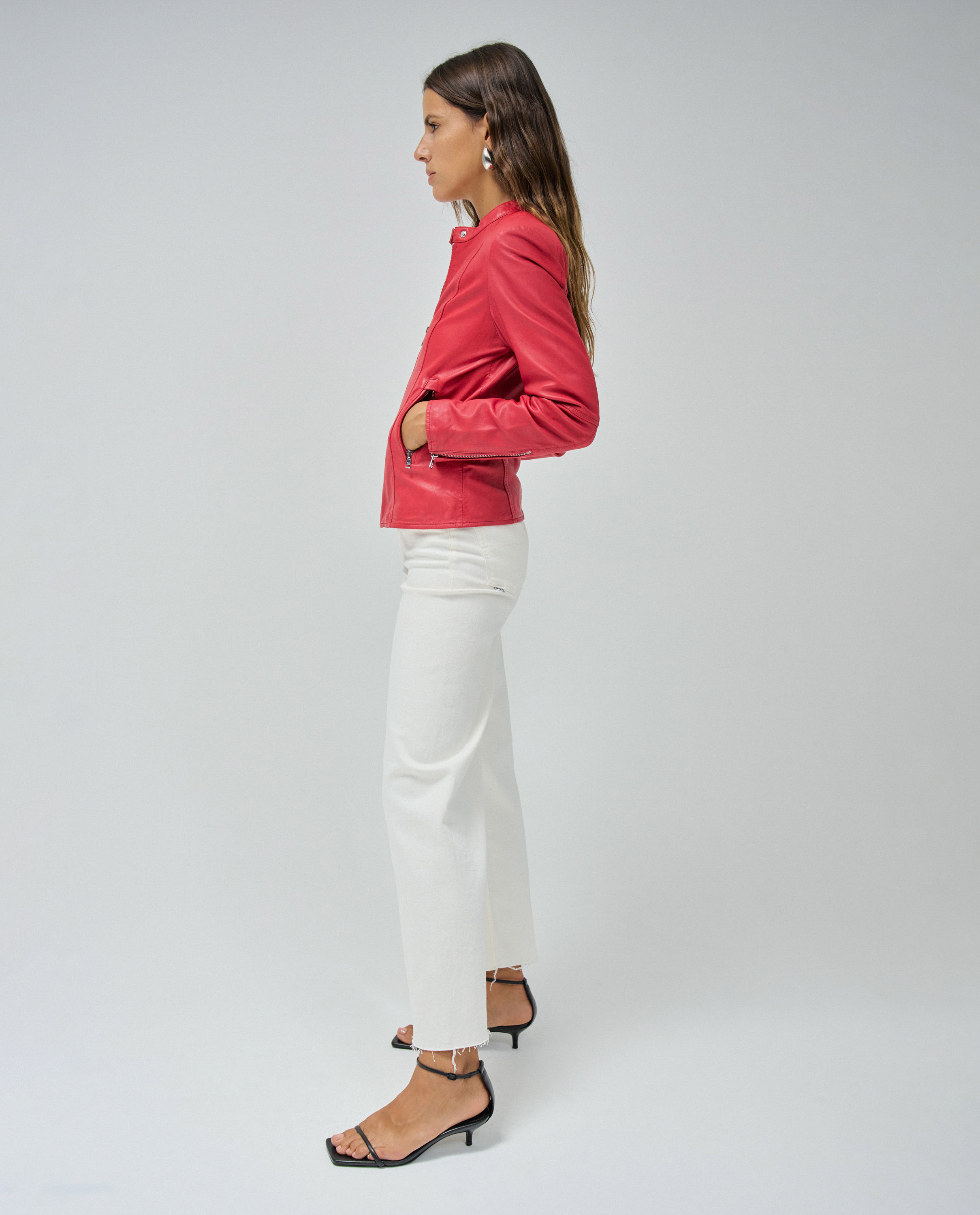 Blusão de Couro Vermelho-2